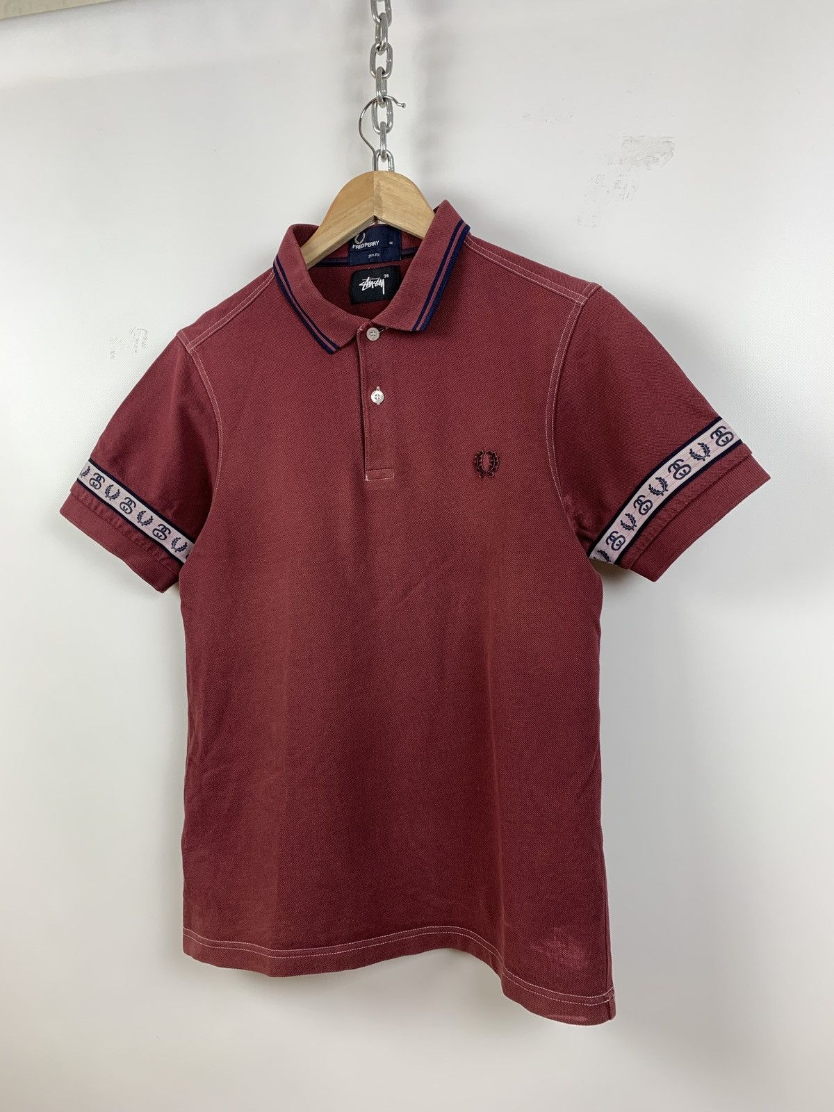 Fred Perry Vintage Fred Perry x Stussy Burgundy Polo T-Shirt Size US S / EU 44-46 / 1 - 4 Thumbnail