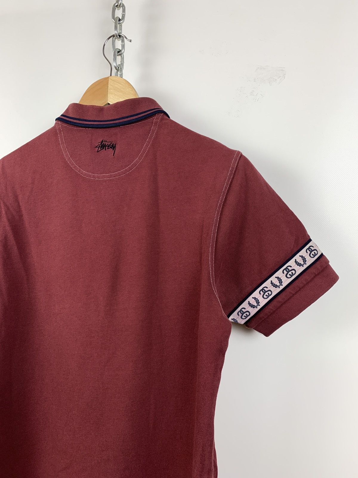 Fred Perry Vintage Fred Perry x Stussy Burgundy Polo T-Shirt Size US S / EU 44-46 / 1 - 9 Thumbnail