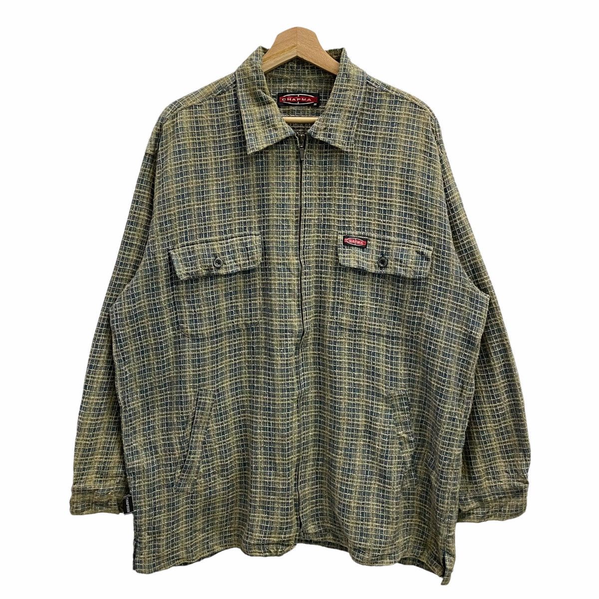 Vintage 💥90s CHAPMAN FULLZIP TARTAN LIGHT JACKET Size US XL / EU 56 / 4 - 1 Thumbnail