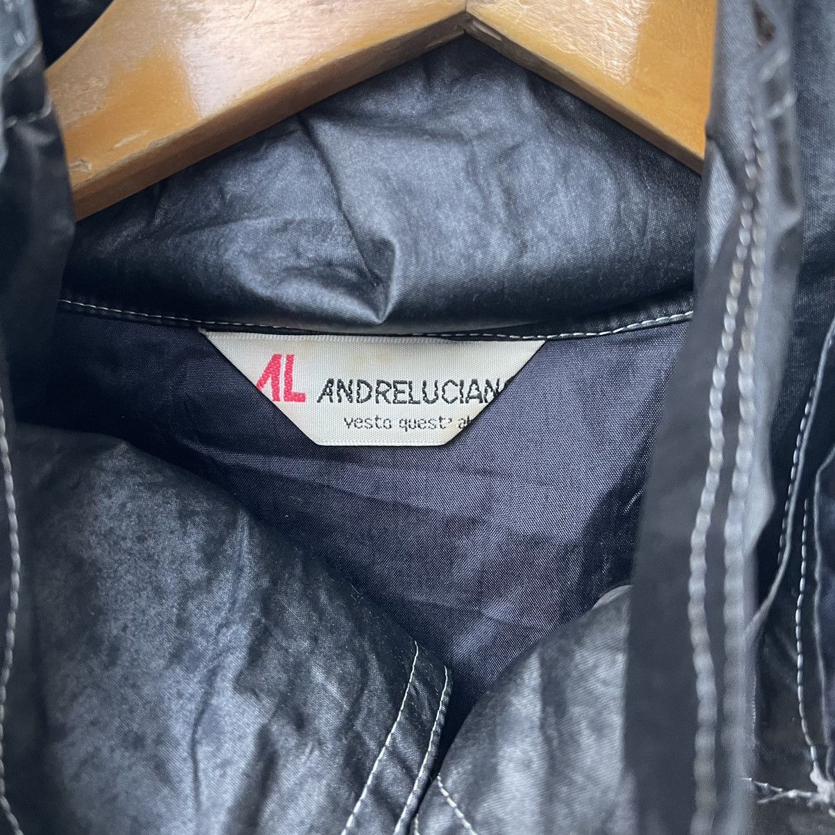 Vintage Vintage 90s Andre Luciano Wet Look Long Jacket | Parka | L Size US L / EU 52-54 / 3 - 4 Thumbnail