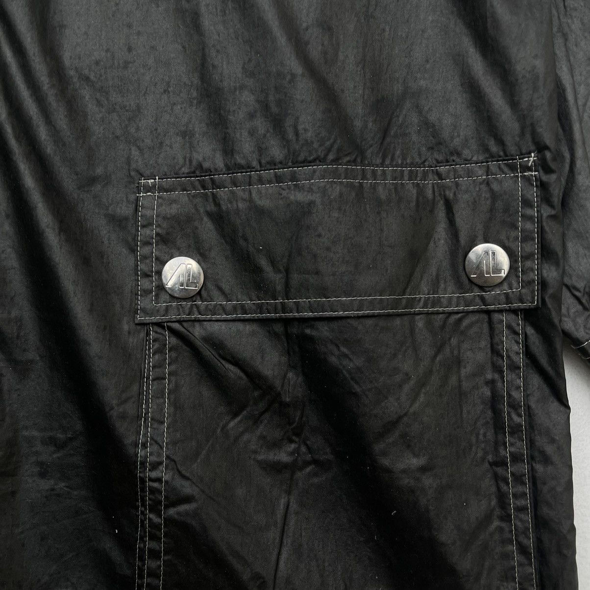 Vintage Vintage 90s Andre Luciano Wet Look Long Jacket | Parka | L Size US L / EU 52-54 / 3 - 5 Thumbnail