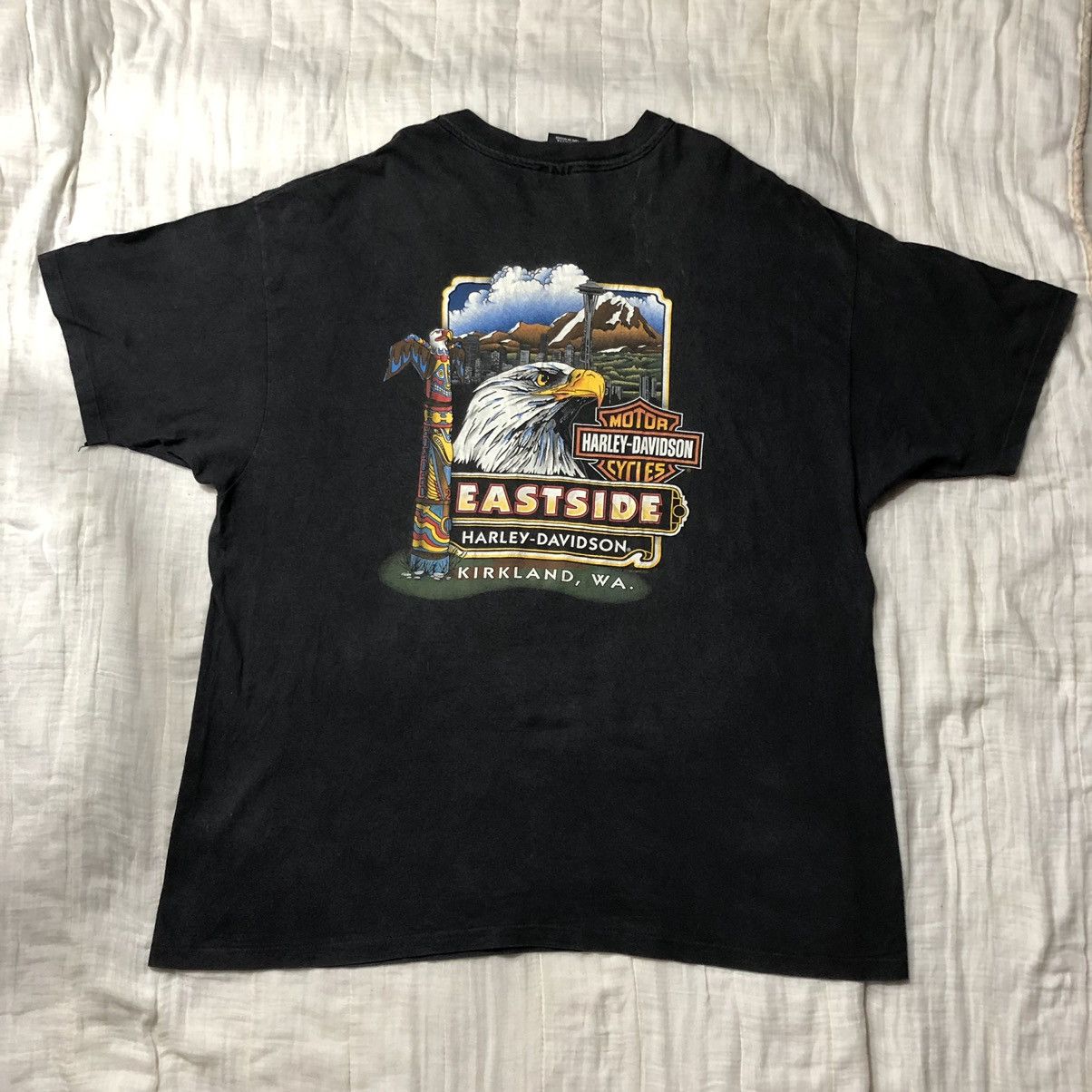 Harley Davidson Vintage 90s Single Stitch Harley Davidson T Shirt Size US XXL / EU 58 / 5 - 3 Thumbnail