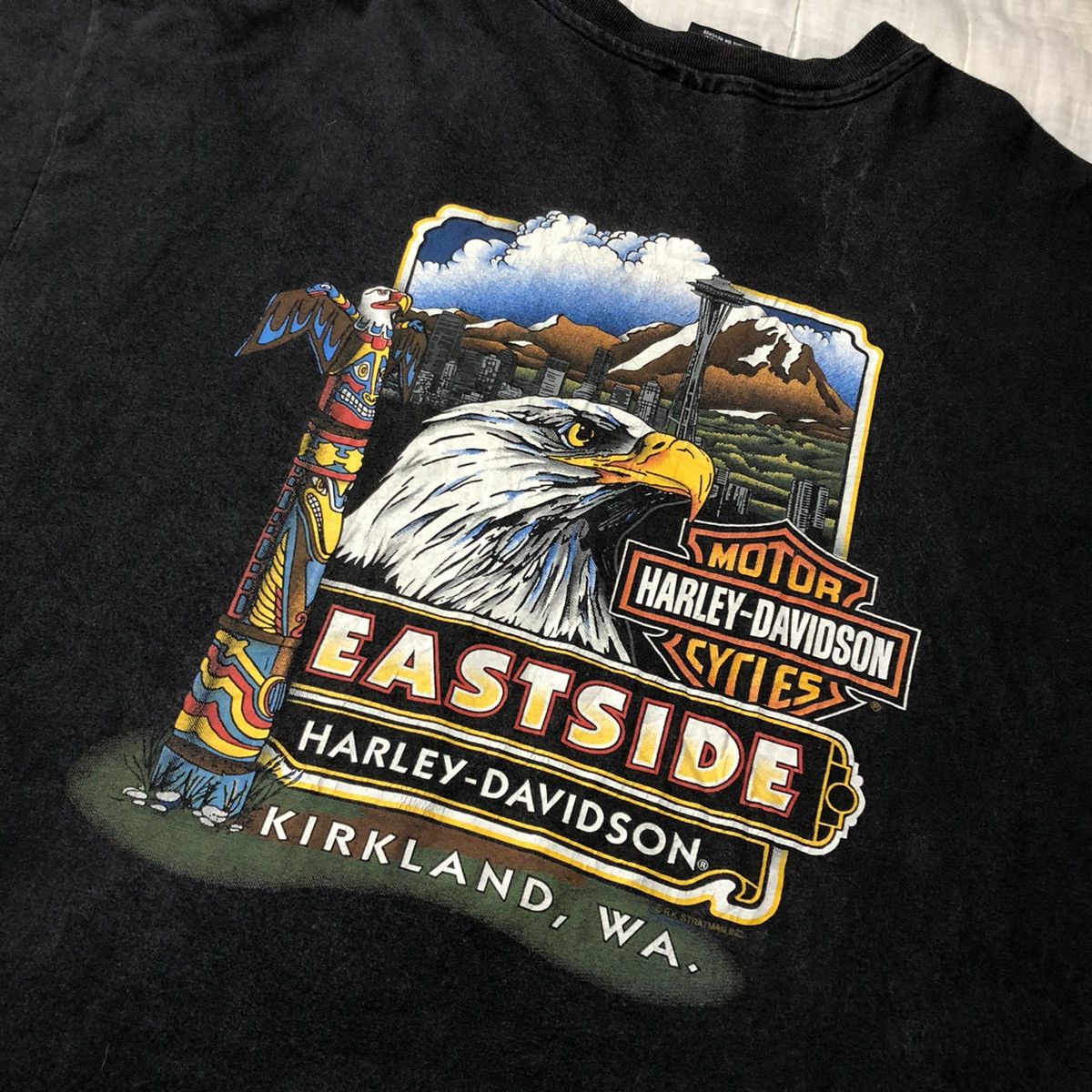 Harley Davidson Vintage 90s Single Stitch Harley Davidson T Shirt Size US XXL / EU 58 / 5 - 6 Thumbnail