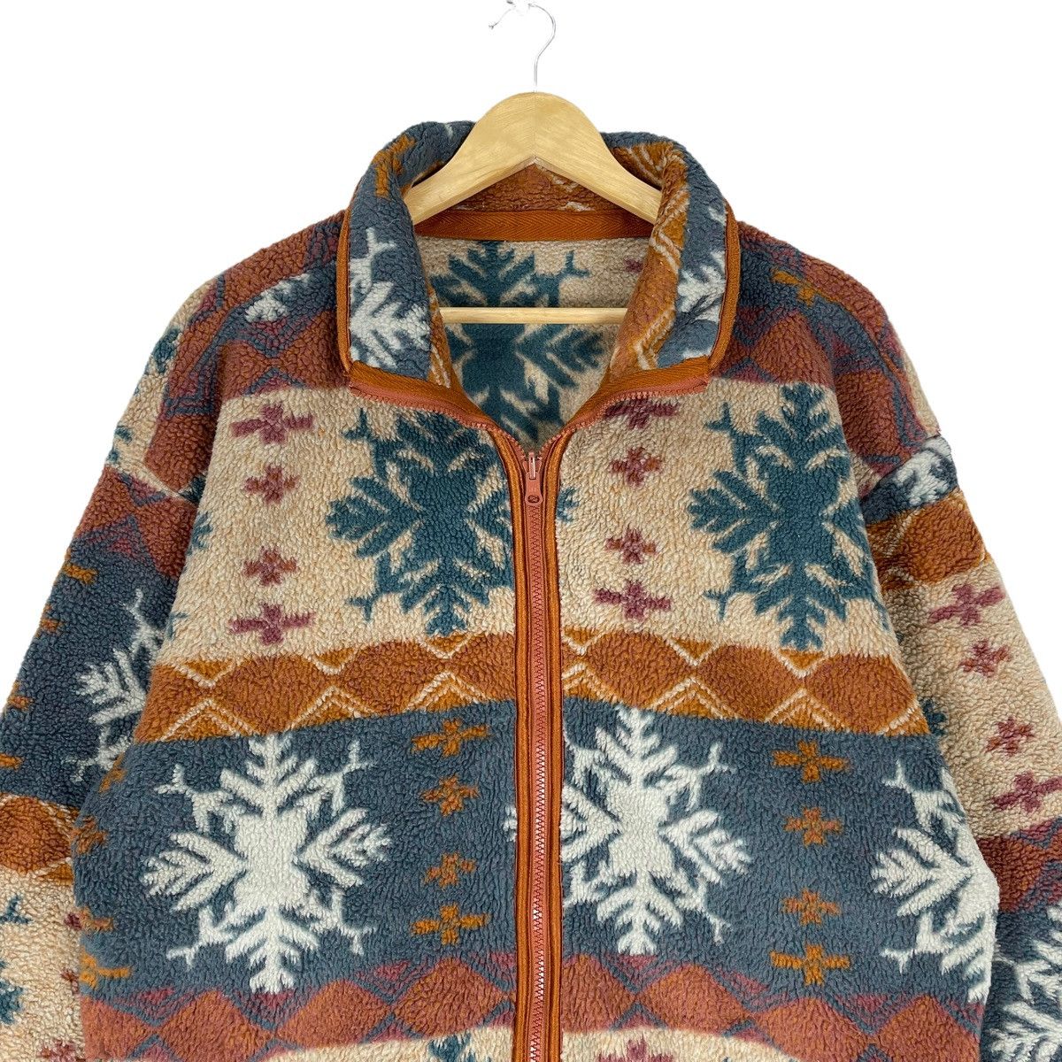 Japanese Brand × Native ❄️ICE SNOW ART FLEECE ZIPPER JACKET Size US M / EU 48-50 / 2 - 3 Thumbnail