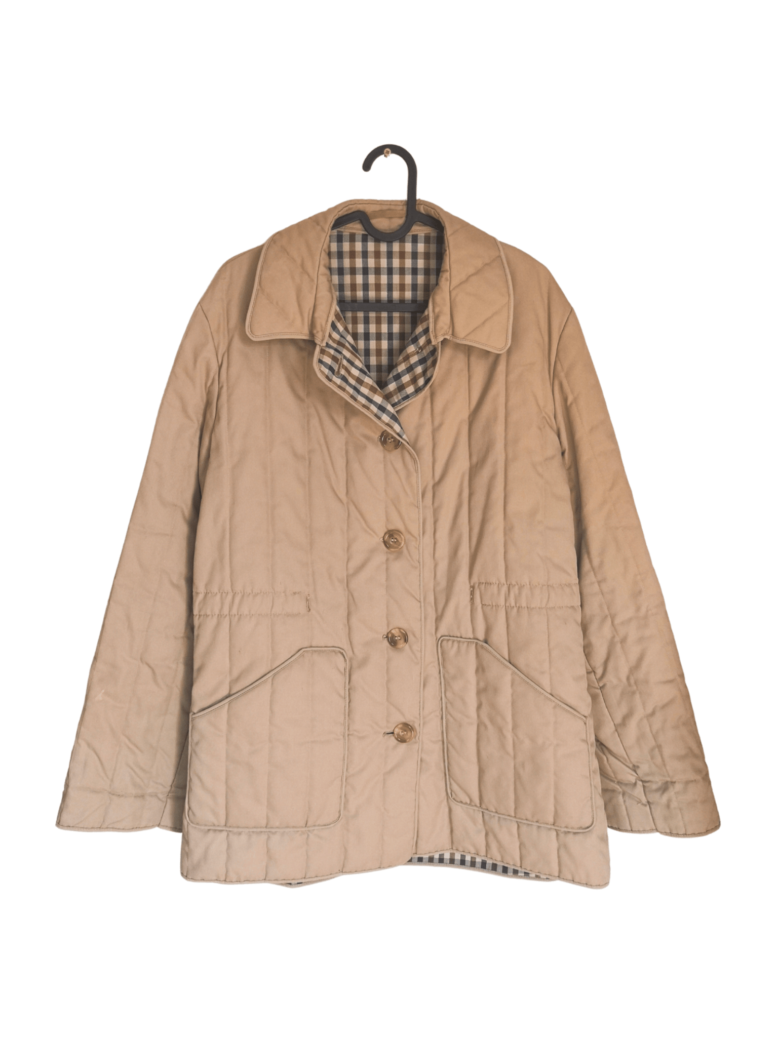 Aquascutum quilted jacket nova check beige vintage