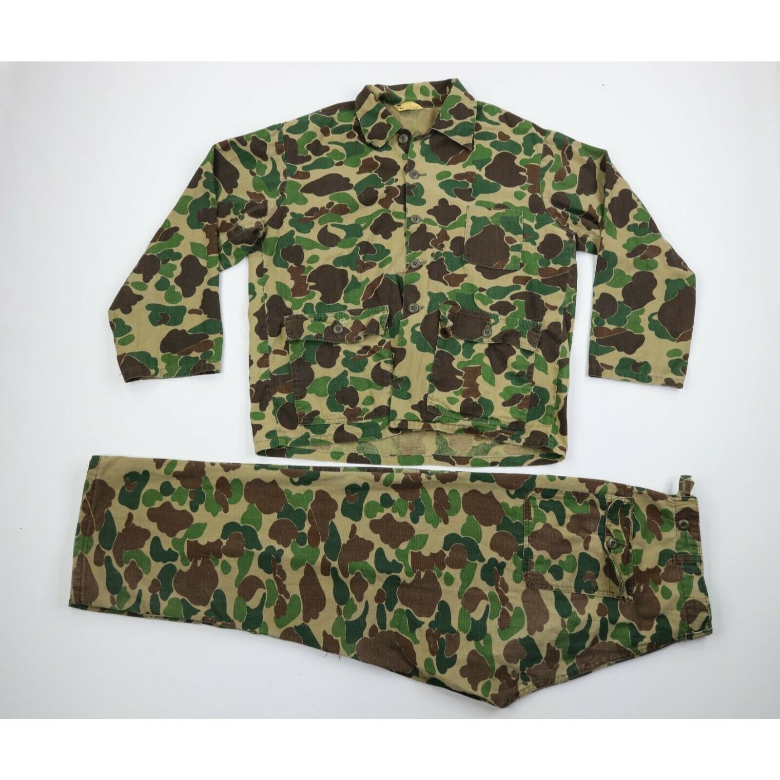 Vintage Vintage 70s 2 Piece Frog Camouflage Hunting Suit Jacket Size US L / EU 52-54 / 3 - 1 Preview
