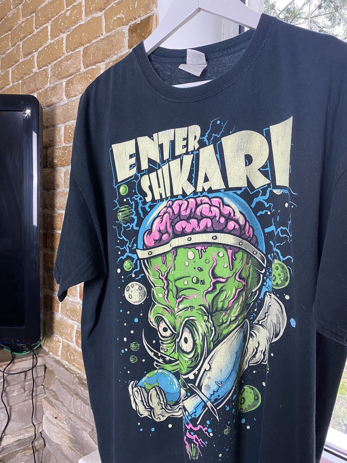 Vintage 2003 Enter Shikari Alien Brain Monster Band Tee