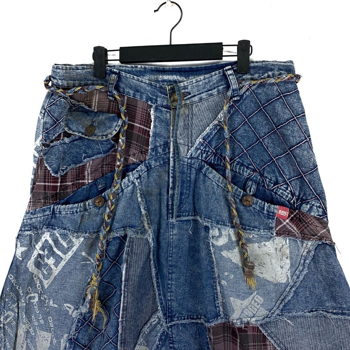 Japanese Brand El Rodeo Patch Work Denim Pant Rare Design Size US 37 - 2 Thumbnail