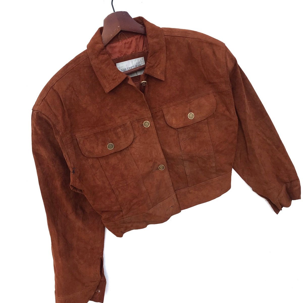 Japanese Brand Far East Club Crop Top Pig Leather Jacket Size M / US 6-8 / IT 42-44 - 2 Thumbnail