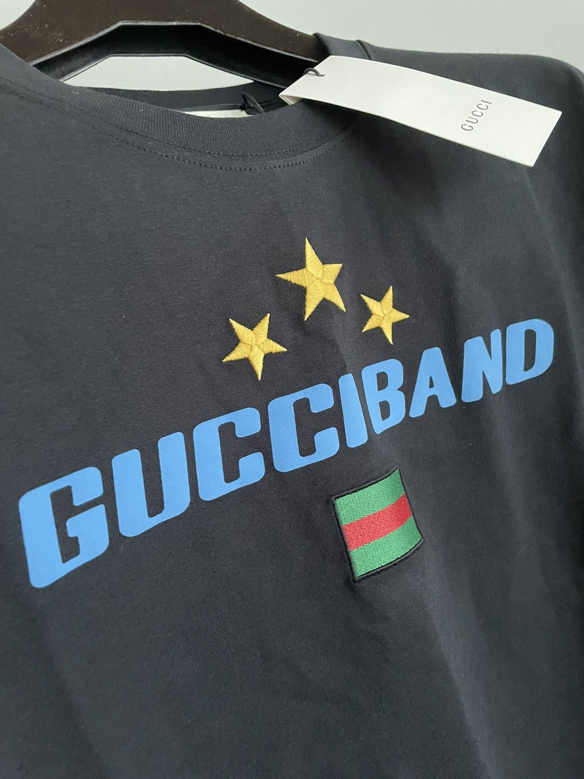 Gucci NEW Rare Sold Out Super Runway Gucci Band Logo Tee T-shirt Size US XL / EU 56 / 4 - 18 Thumbnail