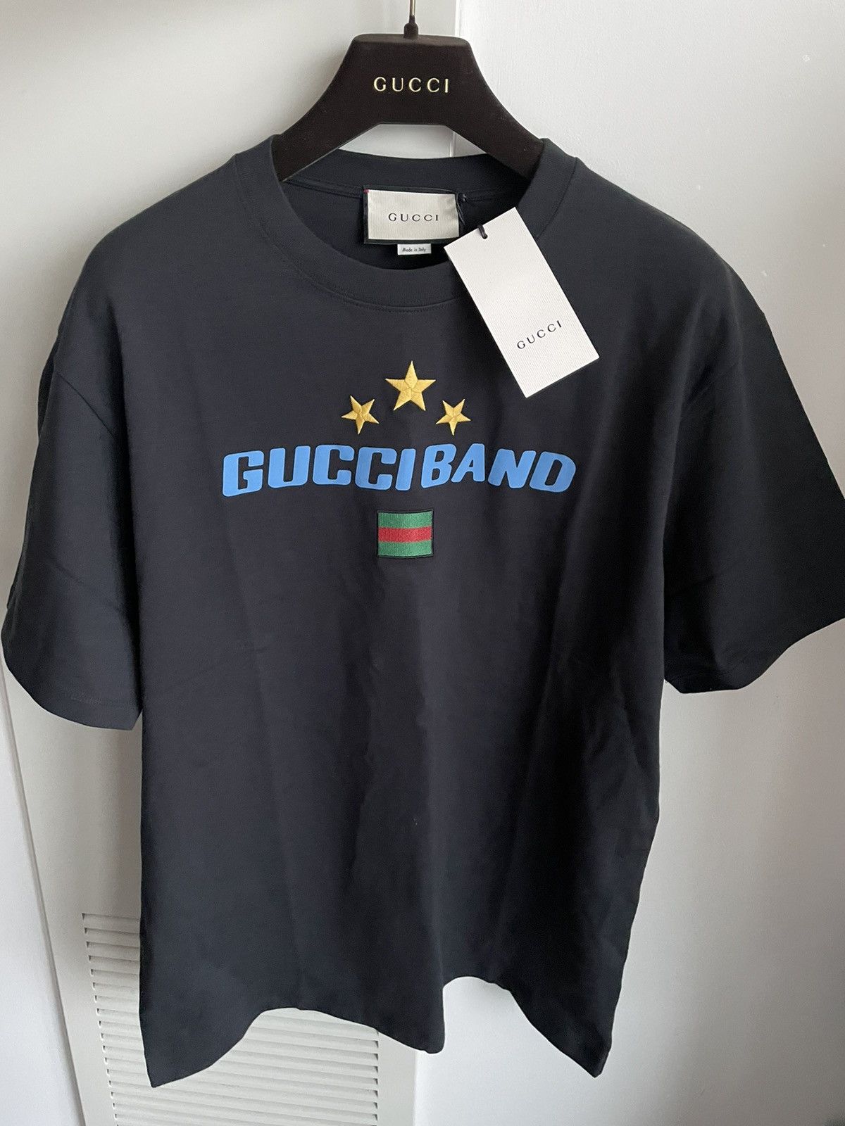 Gucci NEW Rare Sold Out Super Runway Gucci Band Logo Tee T-shirt Size US XL / EU 56 / 4 - 16 Thumbnail