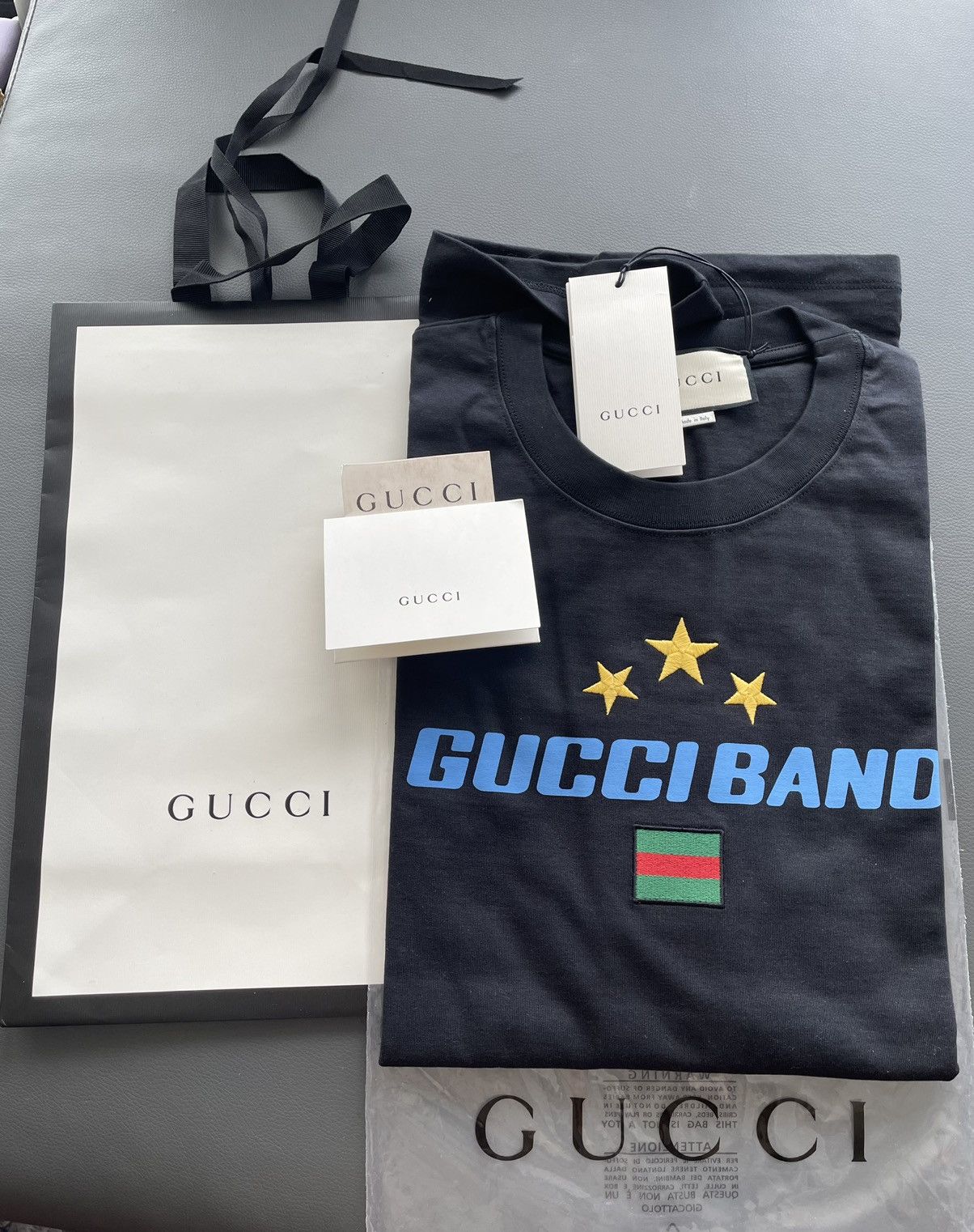 NEW Rare Sold Out Super Runway Gucci Band Logo Tee T-shirt