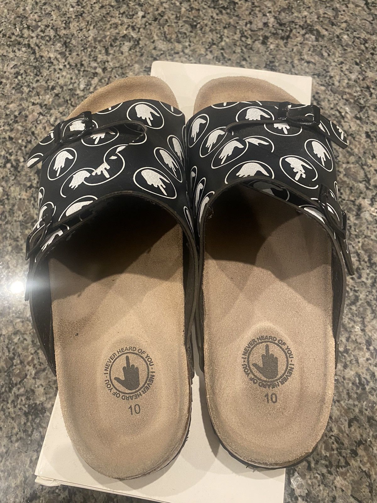 ineverheardofyou ineverheardofyou fuck off sandals **need them gone asap** Size US 10 / EU 43 - 3 Thumbnail