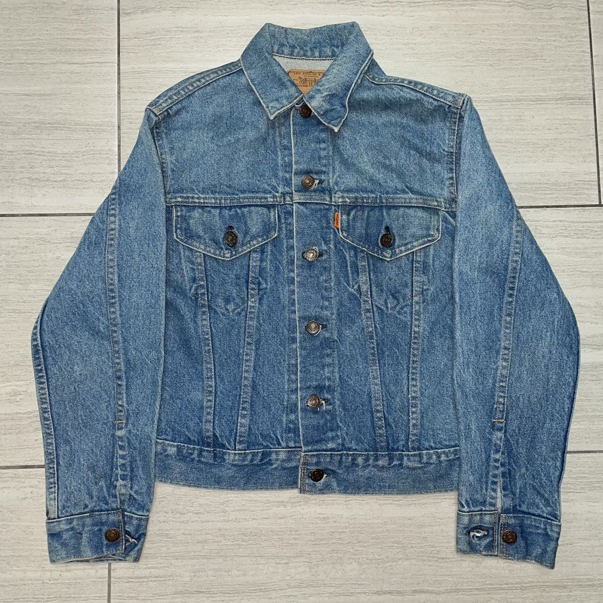 Levi's × Vintage Levis Orange Tab Denim Trucker Jacket Size US S / EU 44-46 / 1 - 1 Thumbnail
