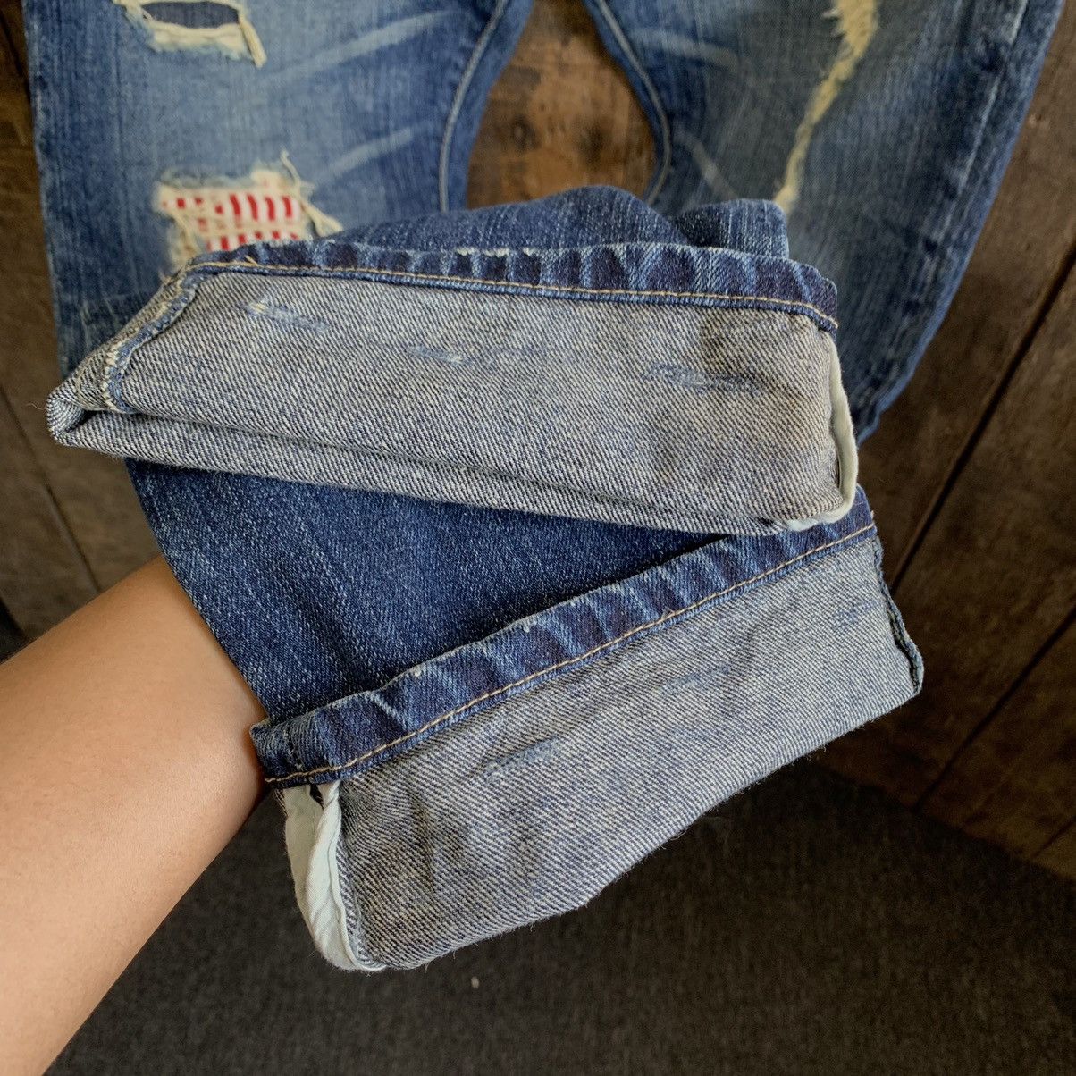 Japanese Brand Vintage Distressed Denim Jeans Size US 34 / EU 50 - 7 Thumbnail