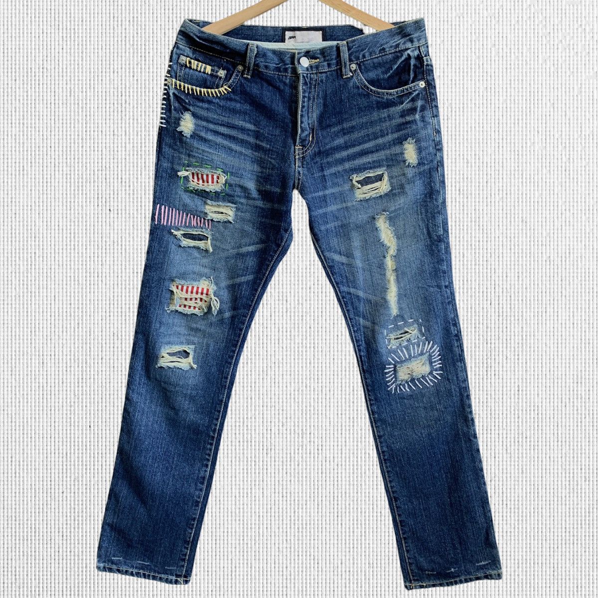 Japanese Brand Vintage Distressed Denim Jeans Size US 34 / EU 50 - 1 Thumbnail