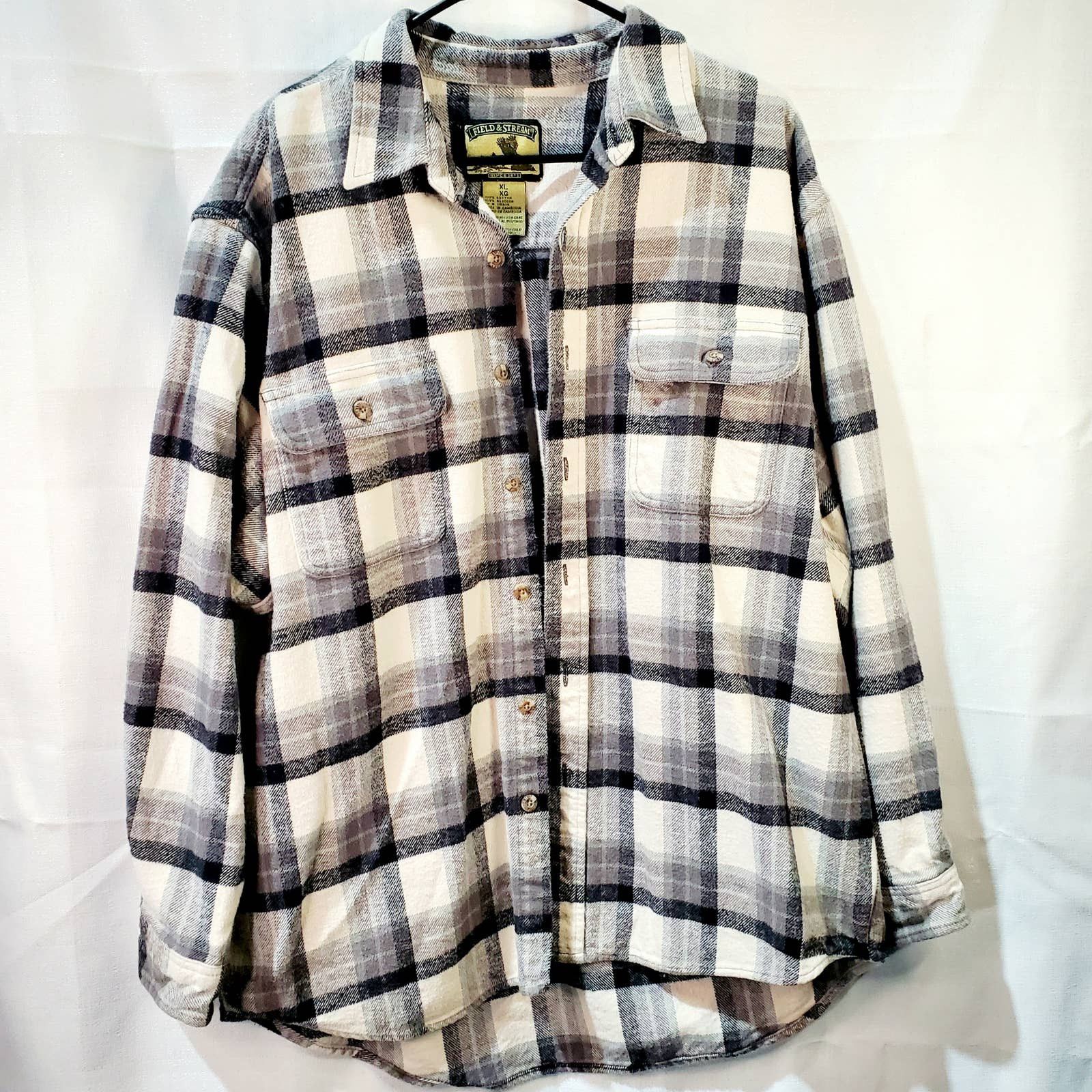 Field And Stream Field & Stream Black and White Flannel Shirt 100