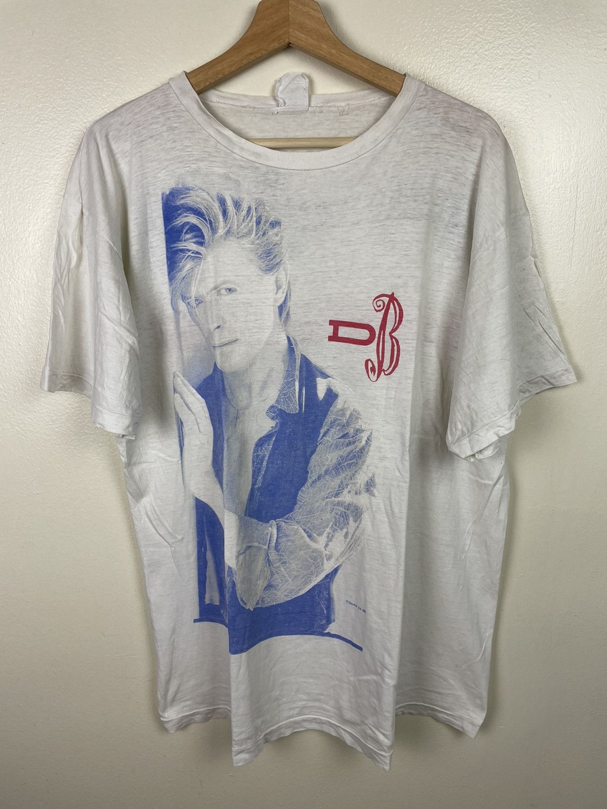 image of Band Tees x Tour Tee Vintage 1987 David Bowie The Glass Spider Tour in White, Men's (Size XL)