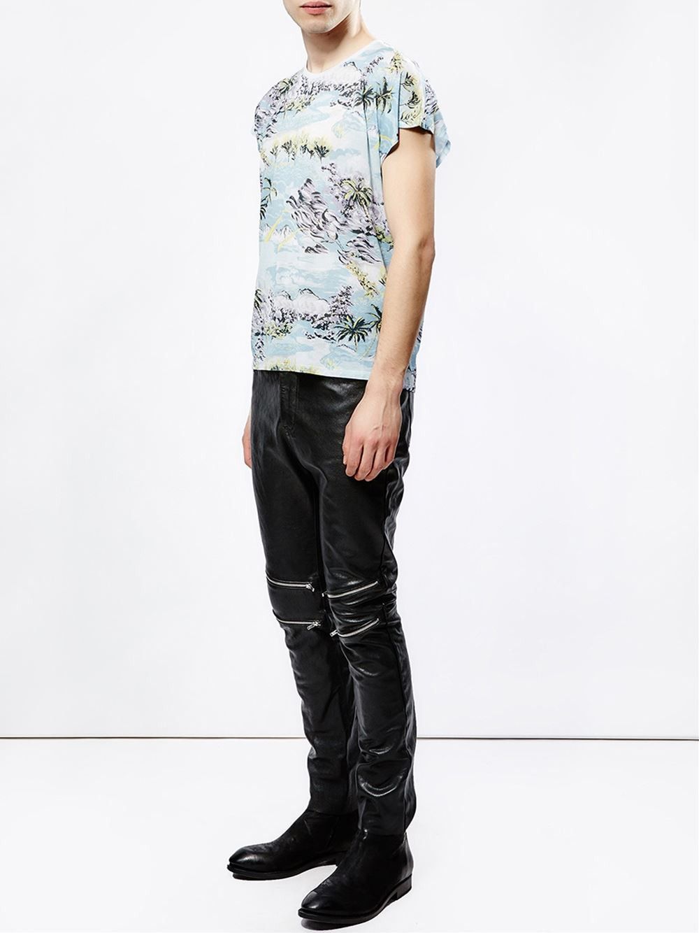 Saint Laurent Paris Hawaiian Print Sleeveless Crewneck T-shirt Size US M / EU 48-50 / 2 - 6 Thumbnail