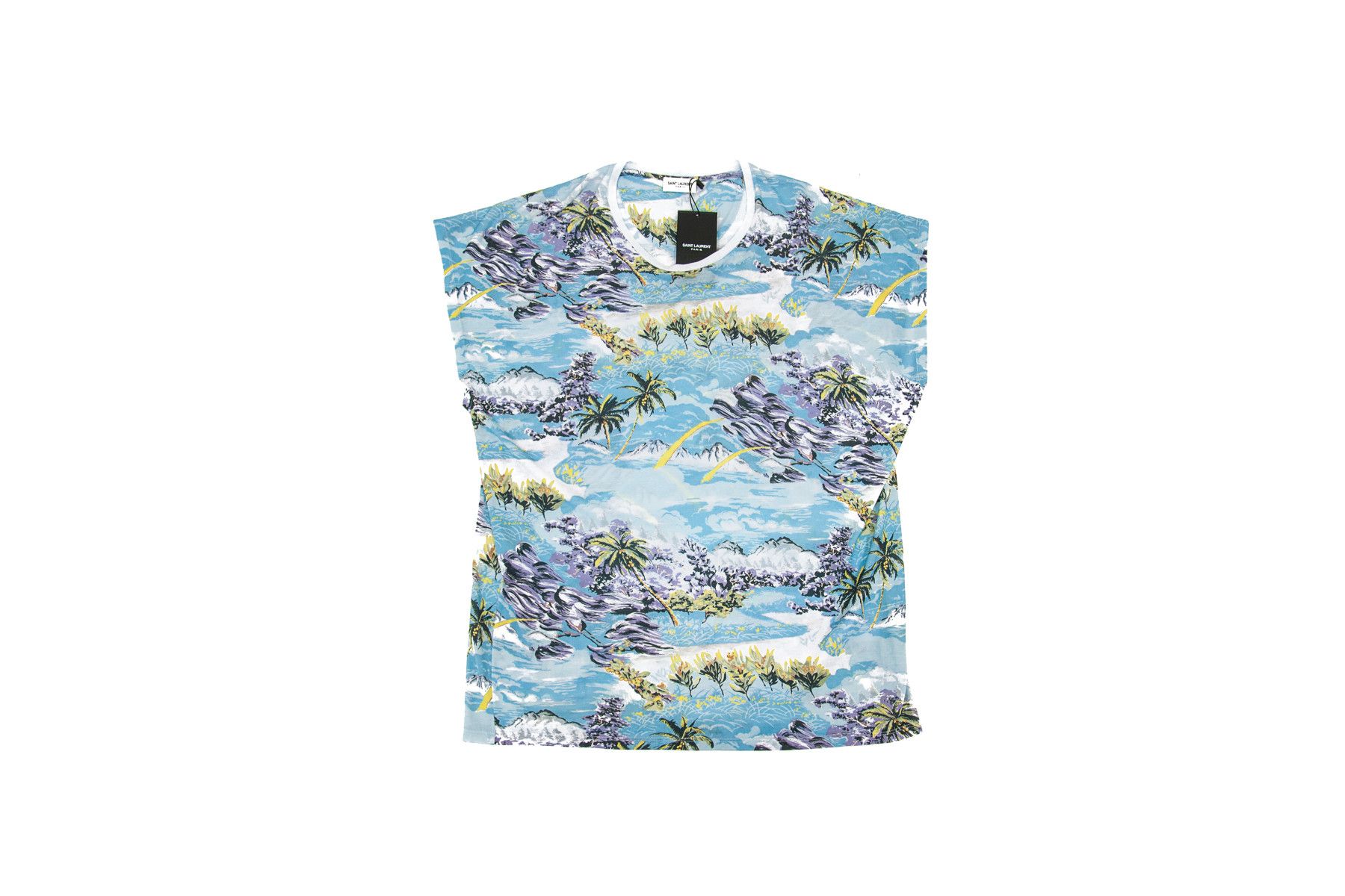 Saint Laurent Paris Hawaiian Print Sleeveless Crewneck T-shirt Size US M / EU 48-50 / 2 - 1 Thumbnail
