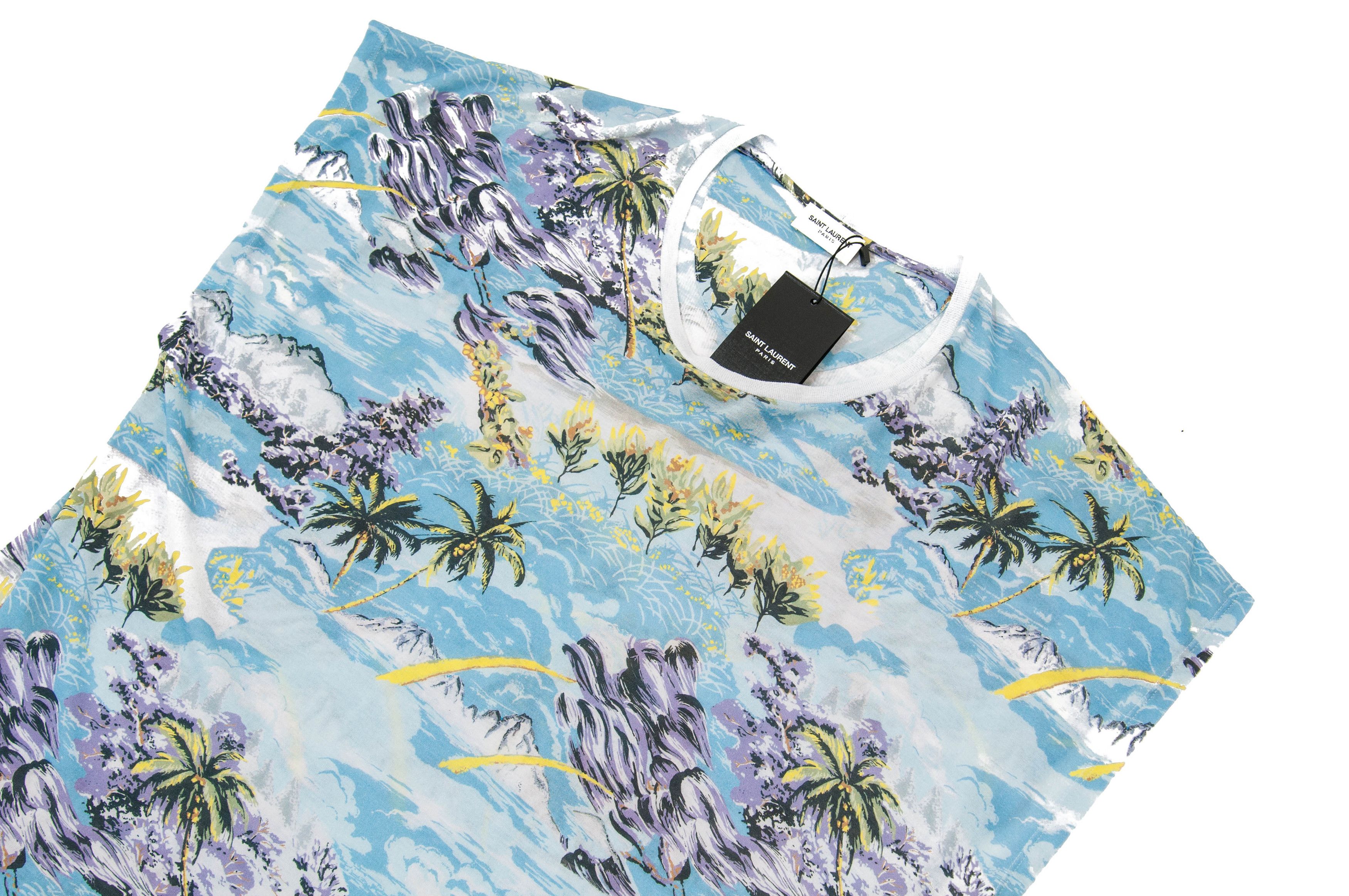 Saint Laurent Paris Hawaiian Print Sleeveless Crewneck T-shirt Size US M / EU 48-50 / 2 - 3 Thumbnail