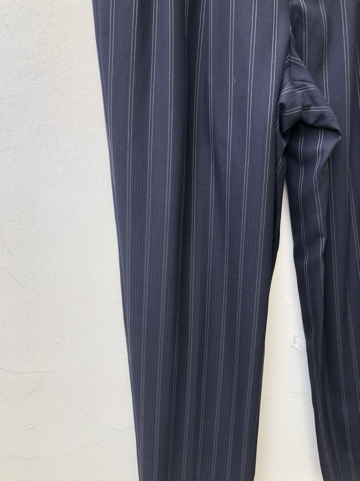 Bajra Bajra Japan Navy Striped Wool Baggy Trouser Pant Size US 29 - 7 Thumbnail