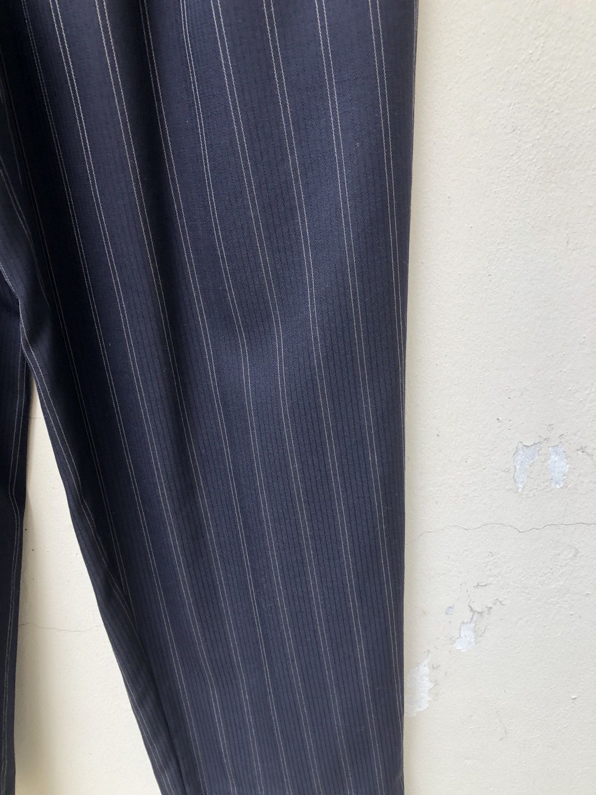 Bajra Bajra Japan Navy Striped Wool Baggy Trouser Pant Size US 29 - 10 Thumbnail