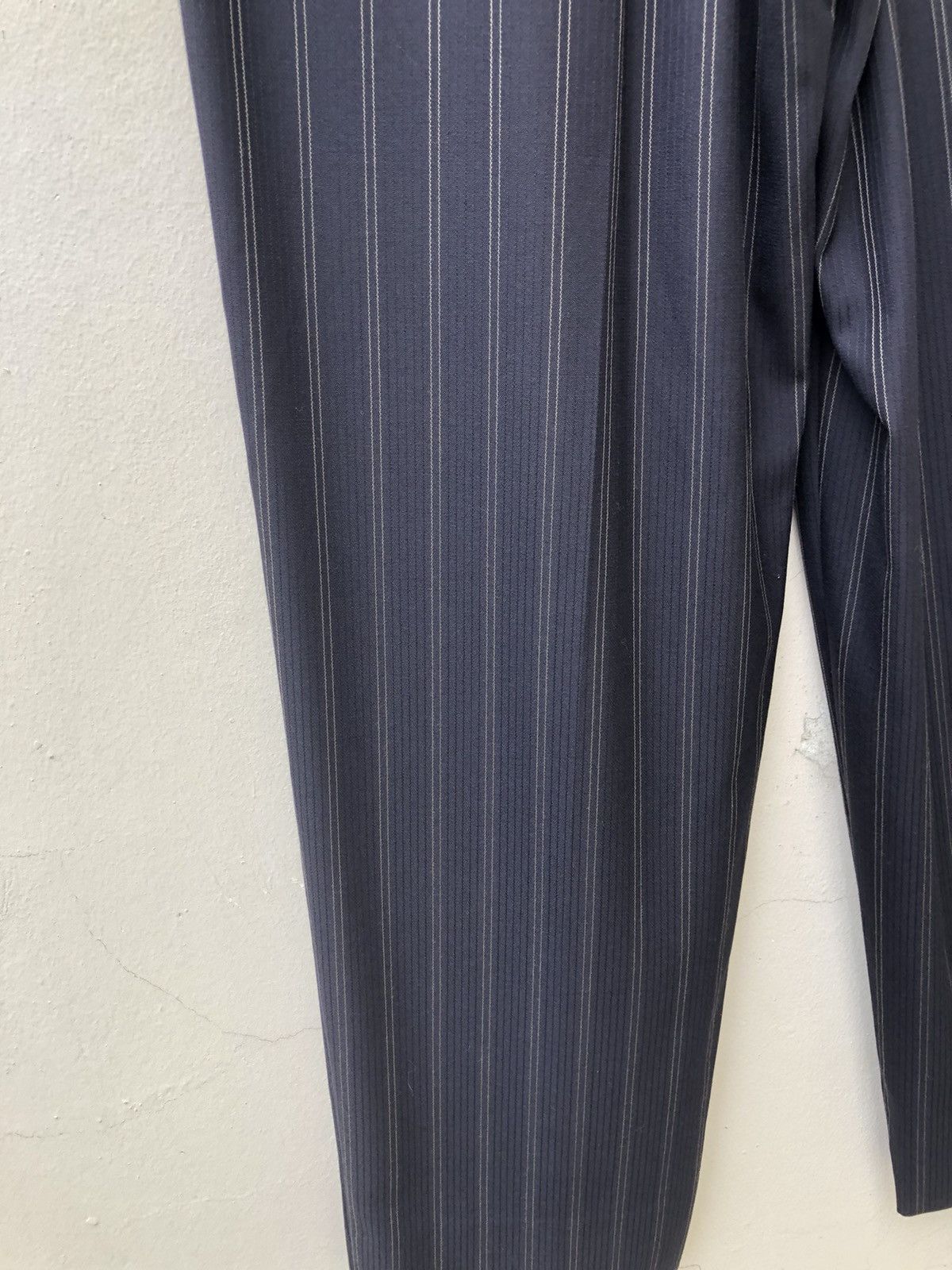 Bajra Bajra Japan Navy Striped Wool Baggy Trouser Pant Size US 29 - 14 Thumbnail