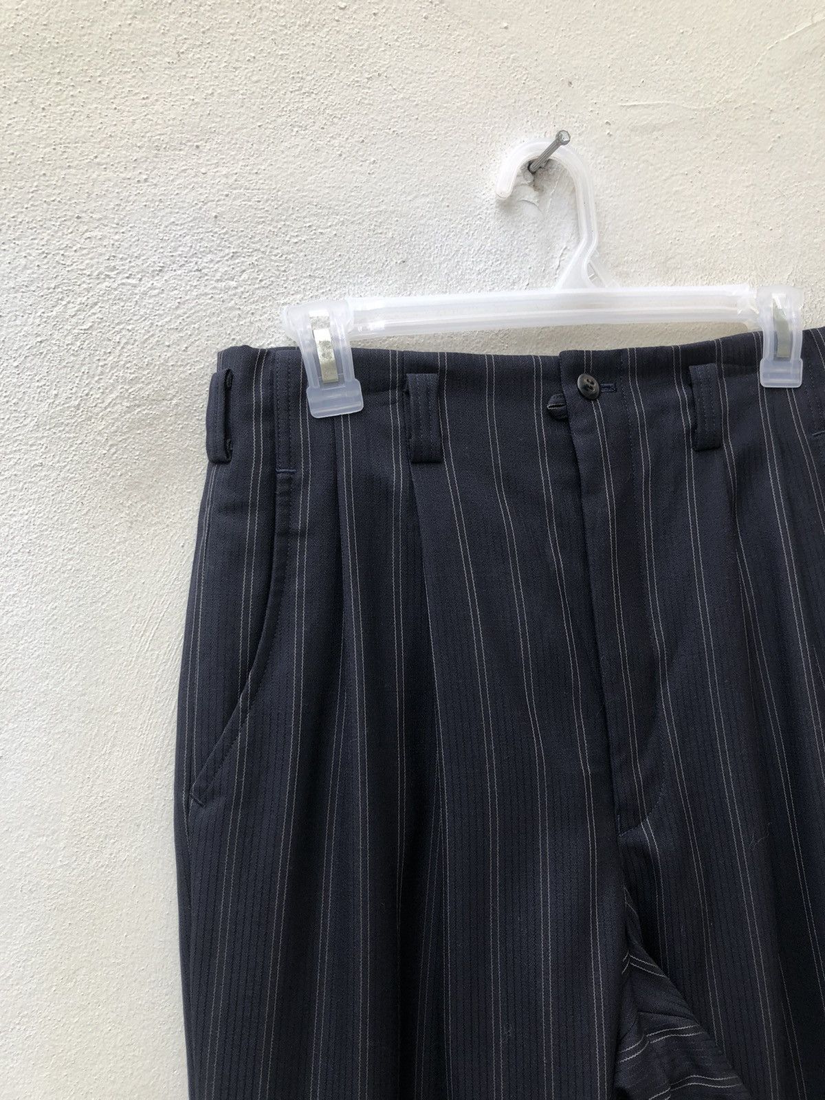 Bajra Bajra Japan Navy Striped Wool Baggy Trouser Pant Size US 29 - 4 Thumbnail