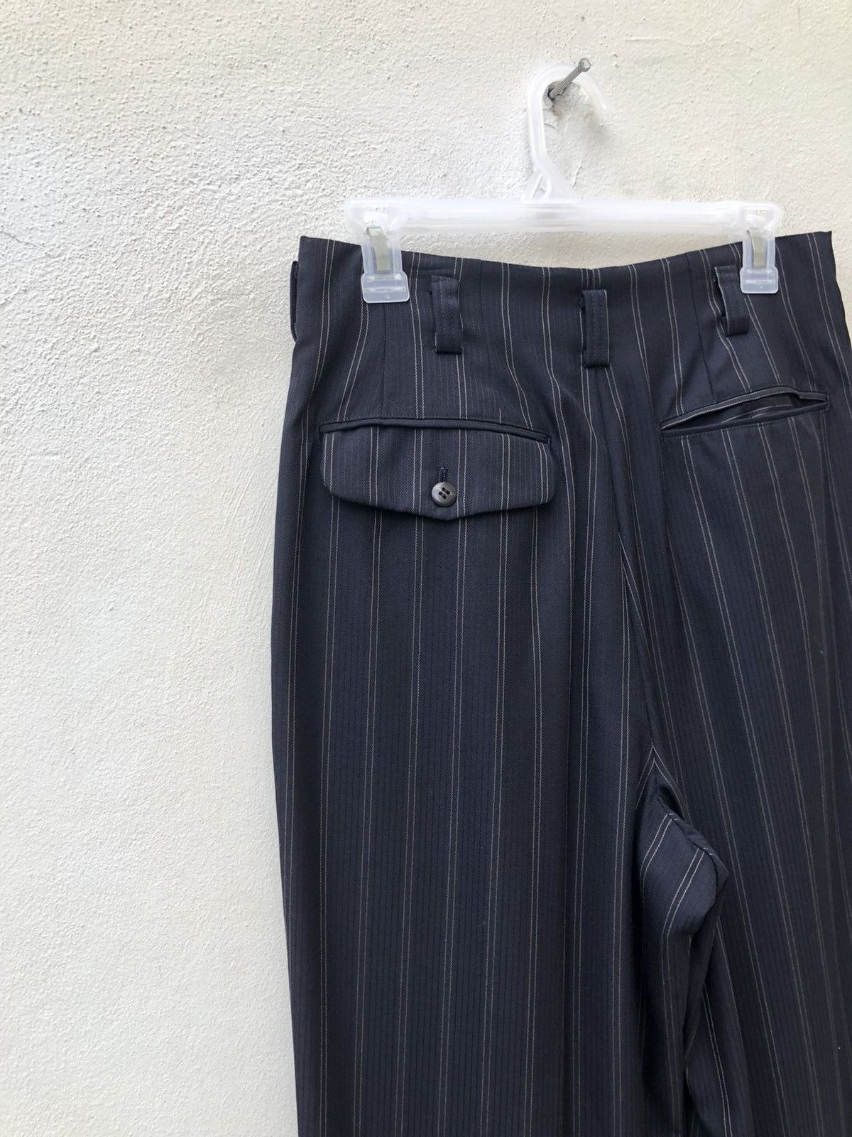 Bajra Bajra Japan Navy Striped Wool Baggy Trouser Pant Size US 29 - 13 Thumbnail
