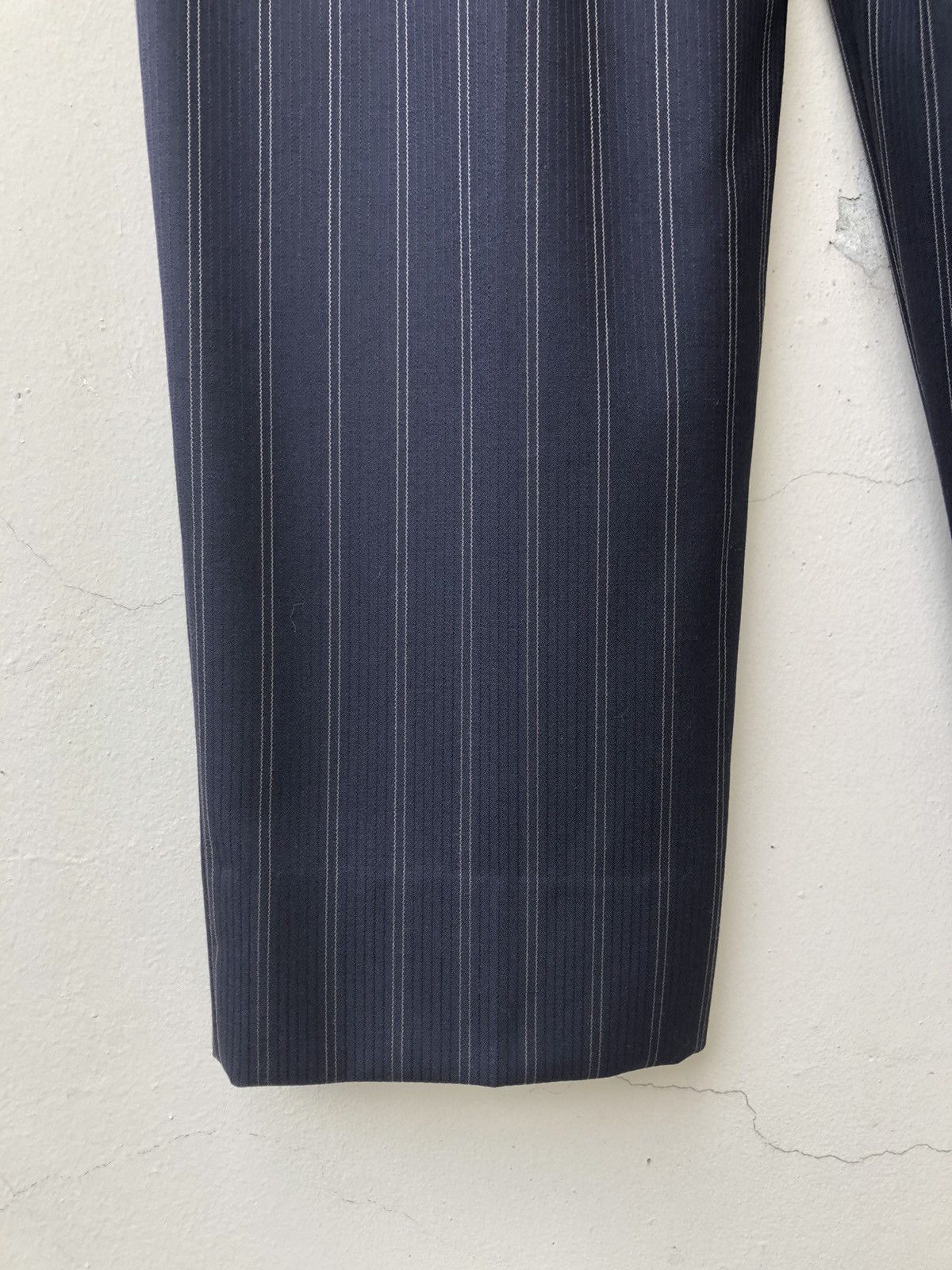 Bajra Bajra Japan Navy Striped Wool Baggy Trouser Pant Size US 29 - 15 Thumbnail