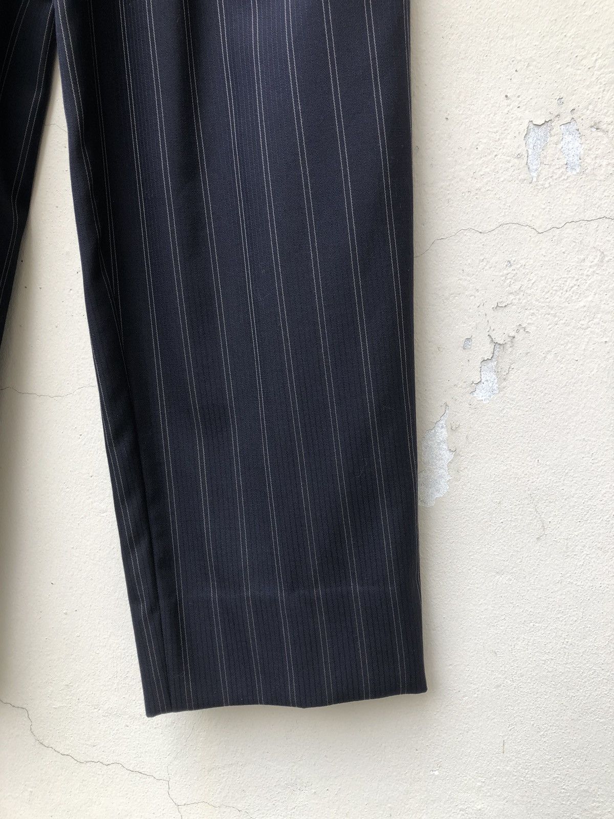 Bajra Bajra Japan Navy Striped Wool Baggy Trouser Pant Size US 29 - 11 Thumbnail