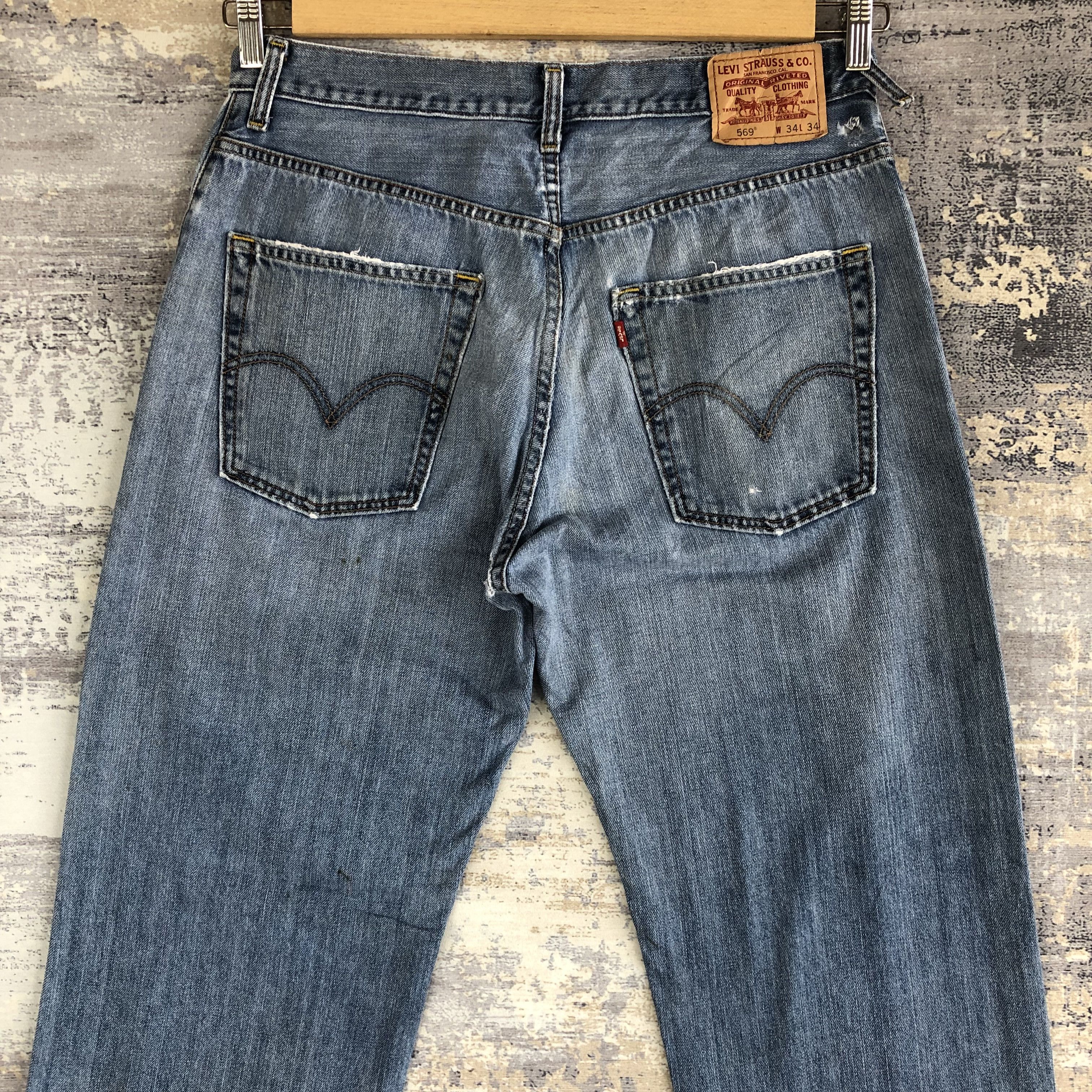 Levi's Vintage Levis 569 Distressed Faded Jeans Levi's Ripped Denim Size US 32 / EU 48 - 6 Thumbnail