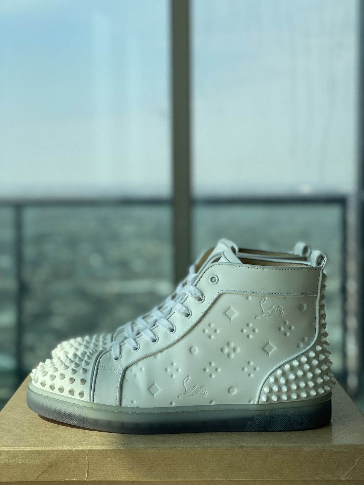 Christian Louboutin Lou Spikes II Leather Sneakers