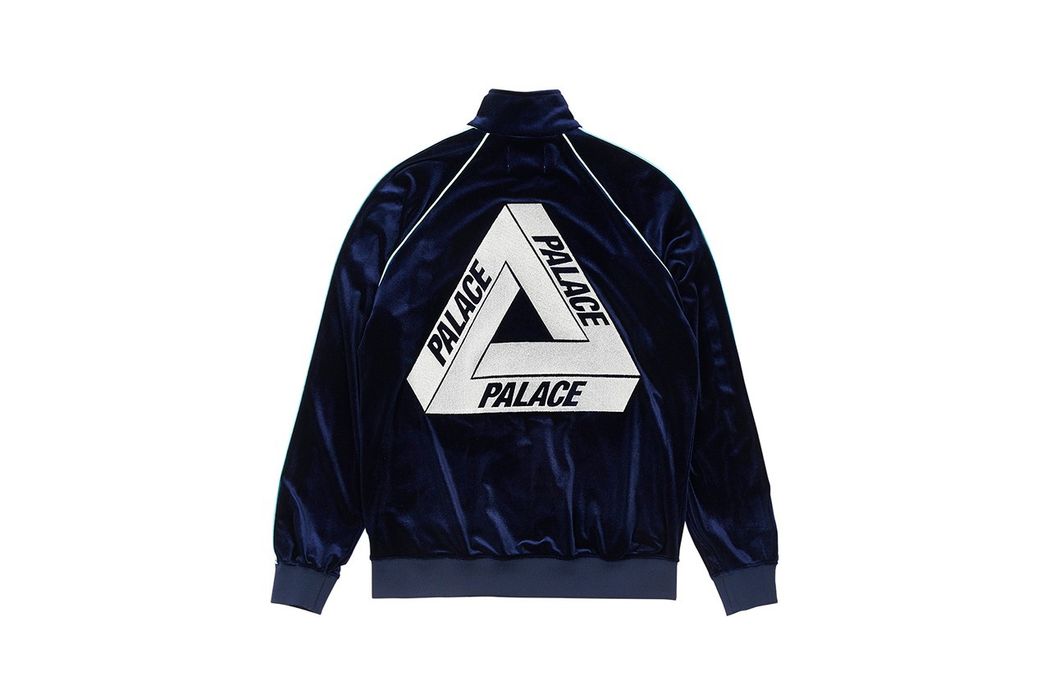 Palace Palace x Elton John Velour Track Top Navy M | Grailed