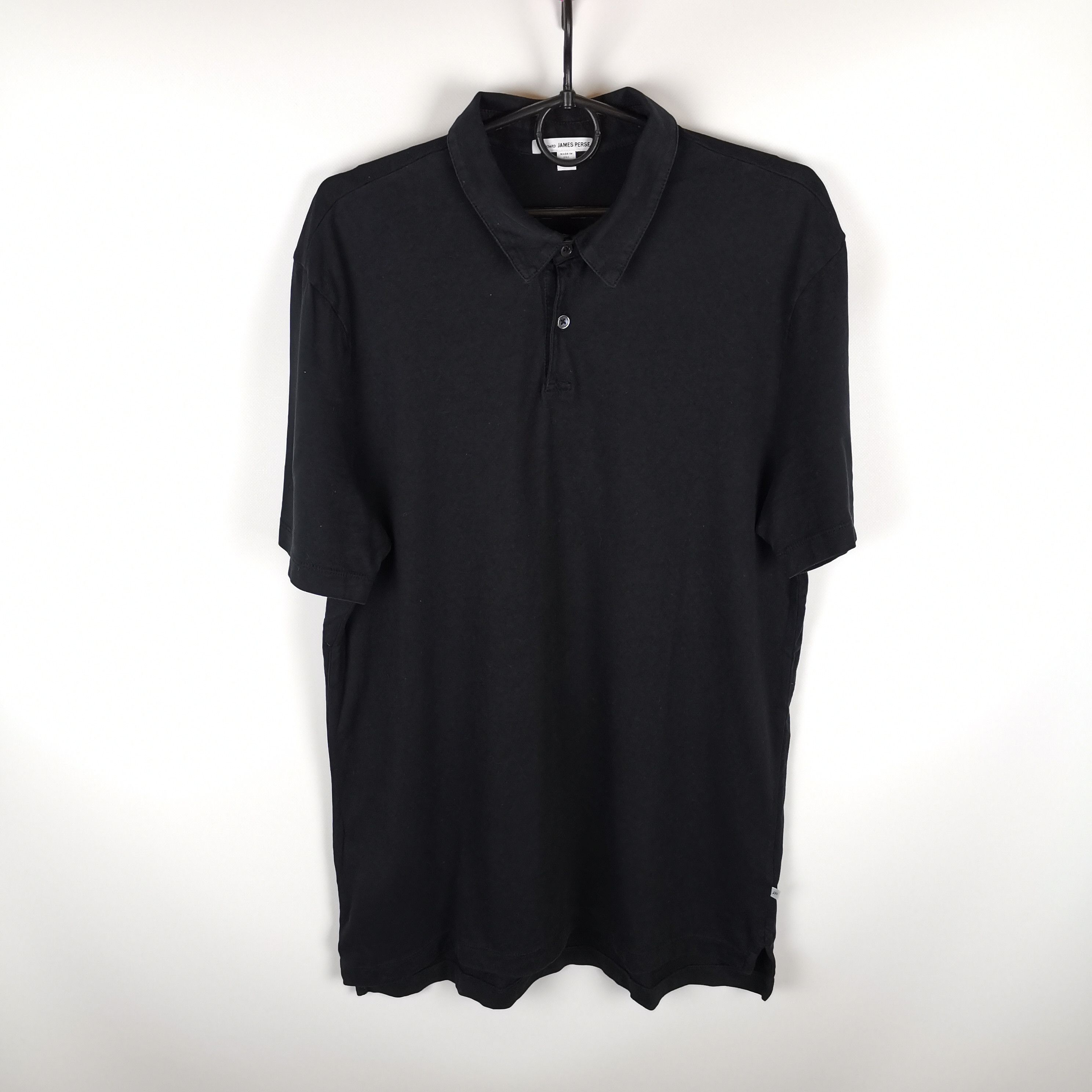 James Perse Standard James Perse classic basic blank black polo shirt ...