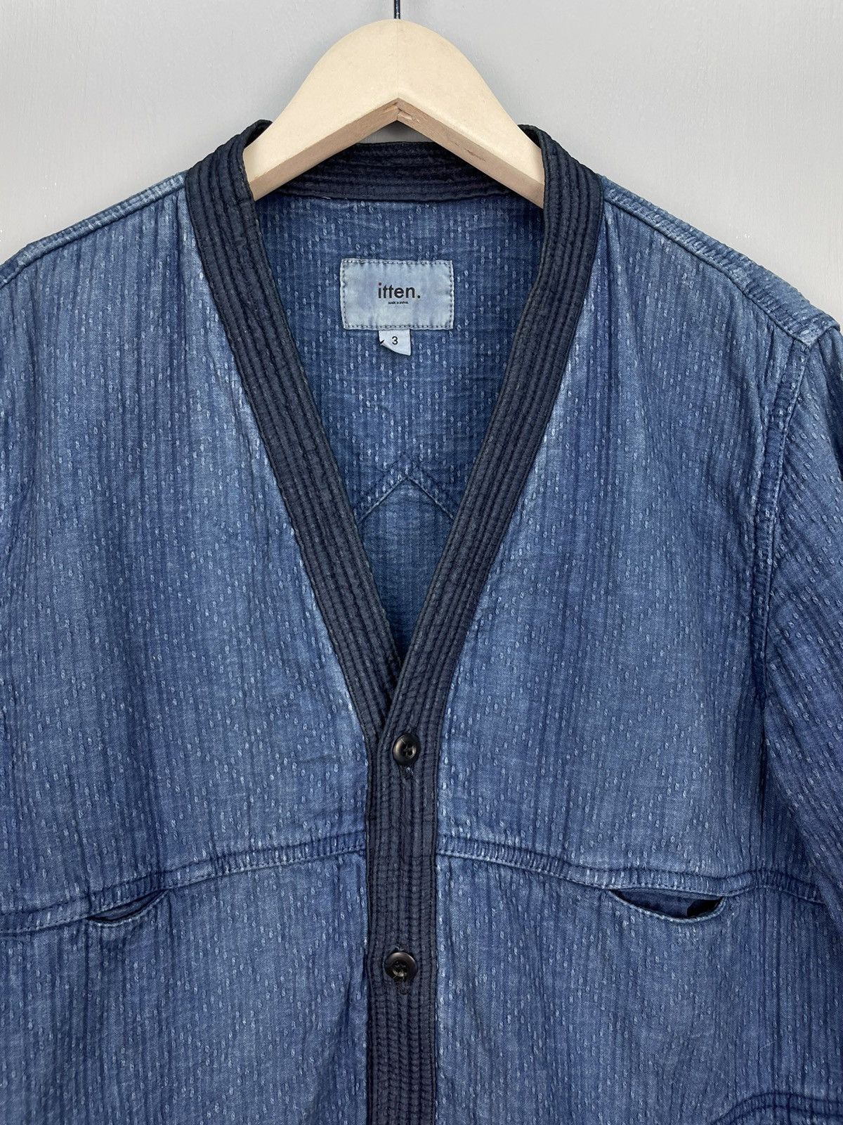 Japanese Brand Itten. Indigo button up kimono style Size US M / EU 48-50 / 2 - 3 Thumbnail