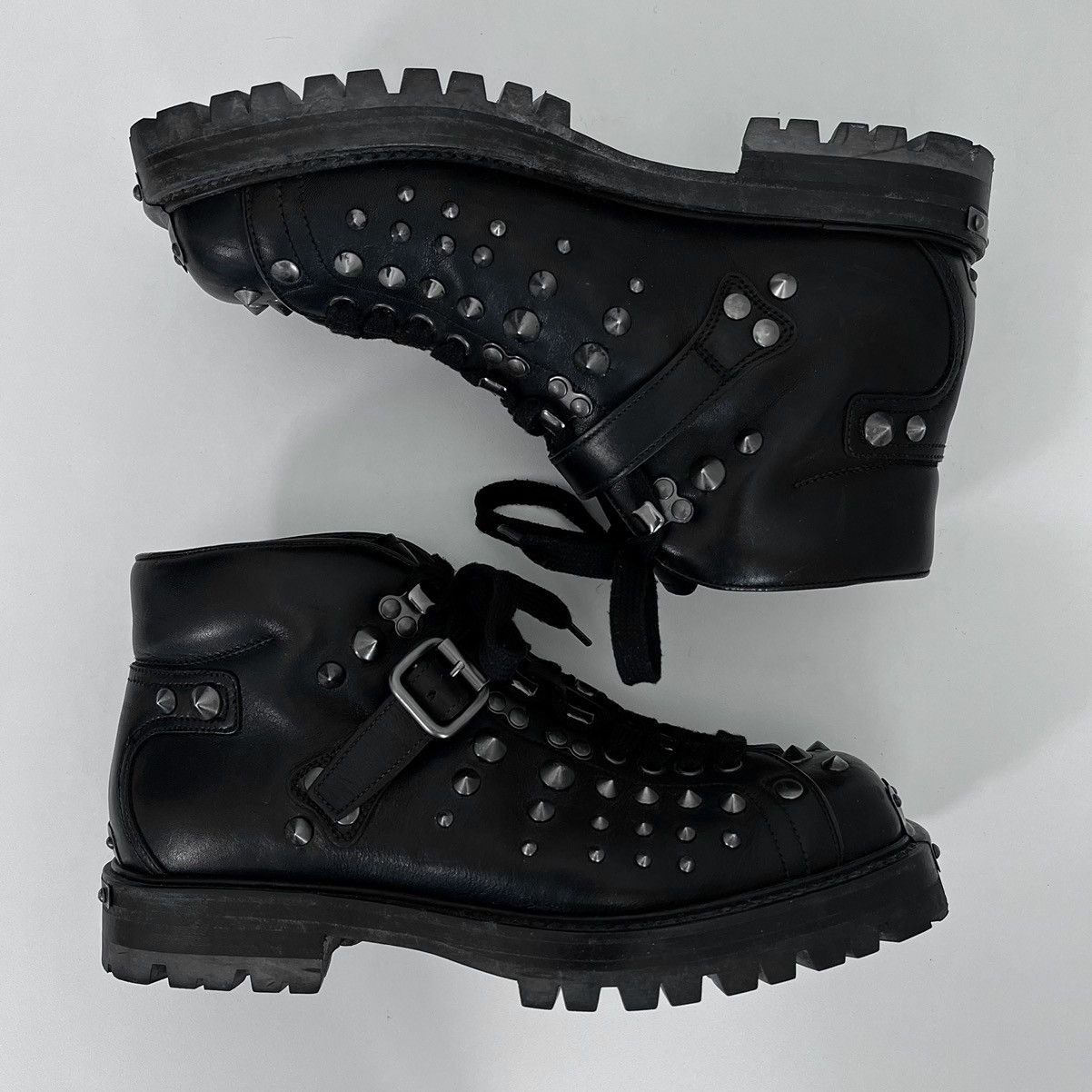 Prada Prada Studded Leather Hiking Boots | Grailed