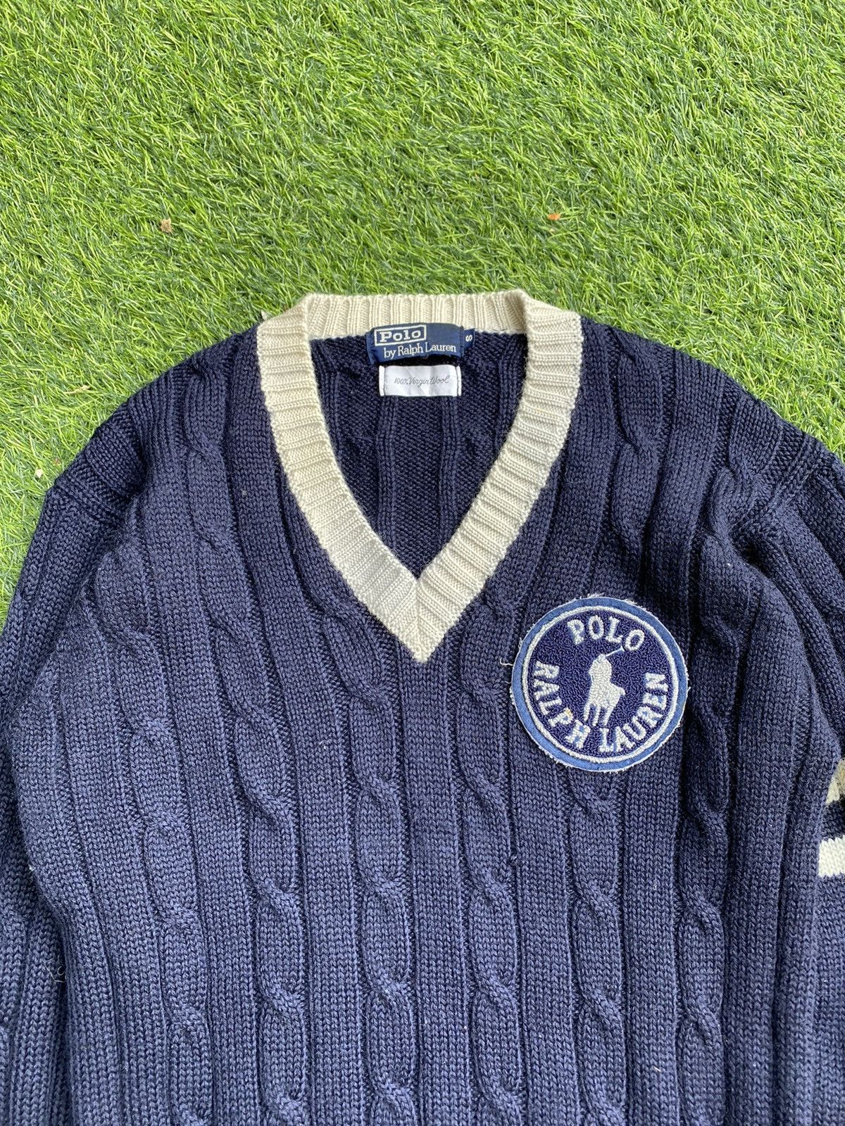 Polo Ralph Lauren 90s POLO RL patch cable knit Size US M / EU 48-50 / 2 - 3 Thumbnail