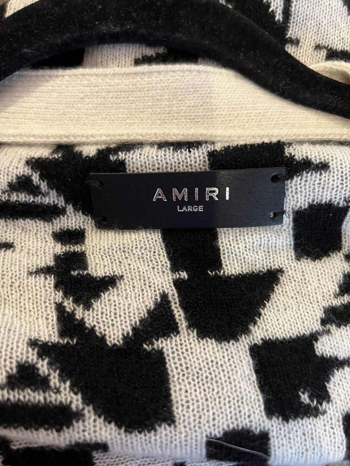 Amiri 100% cashmere jacquard logo cardigan Size US L / EU 52-54 / 3 - 5 Thumbnail