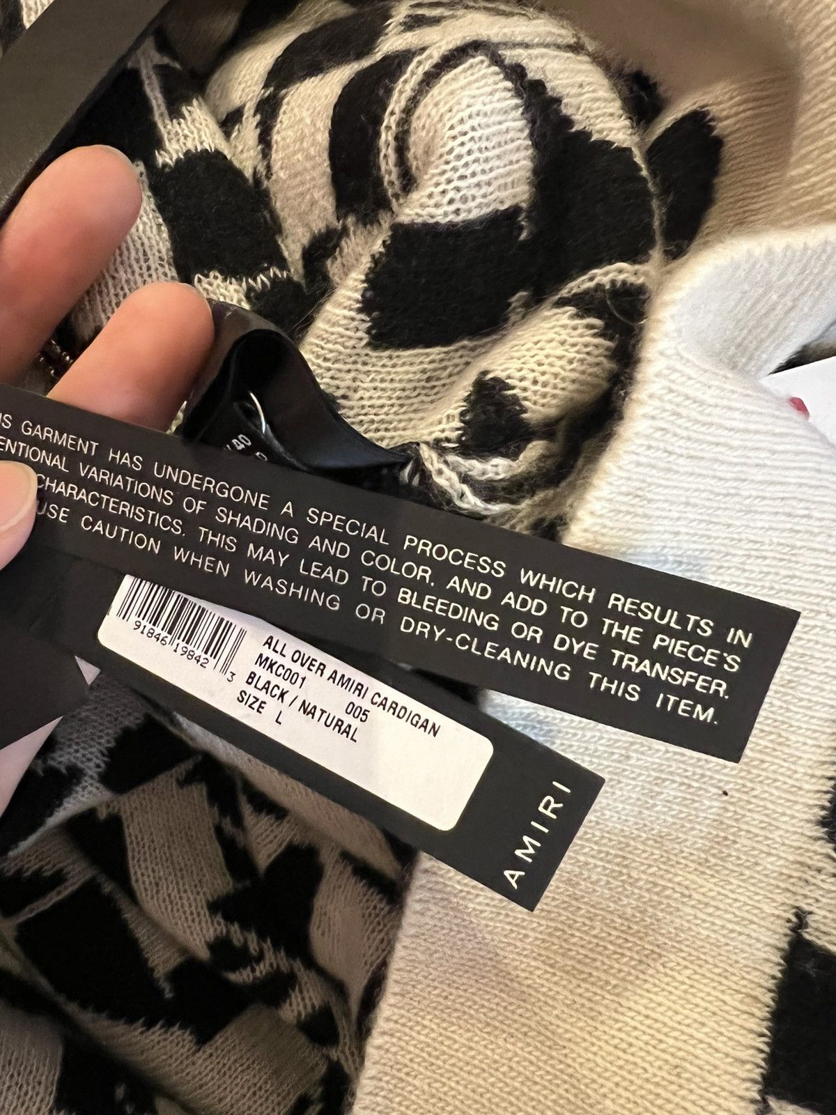 Amiri 100% cashmere jacquard logo cardigan Size US L / EU 52-54 / 3 - 7 Thumbnail