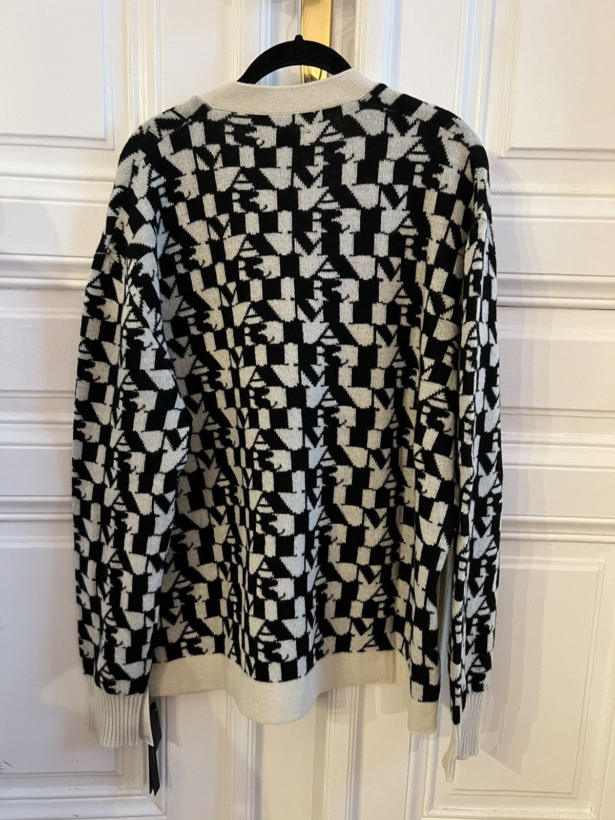 Amiri 100% cashmere jacquard logo cardigan Size US L / EU 52-54 / 3 - 3 Thumbnail
