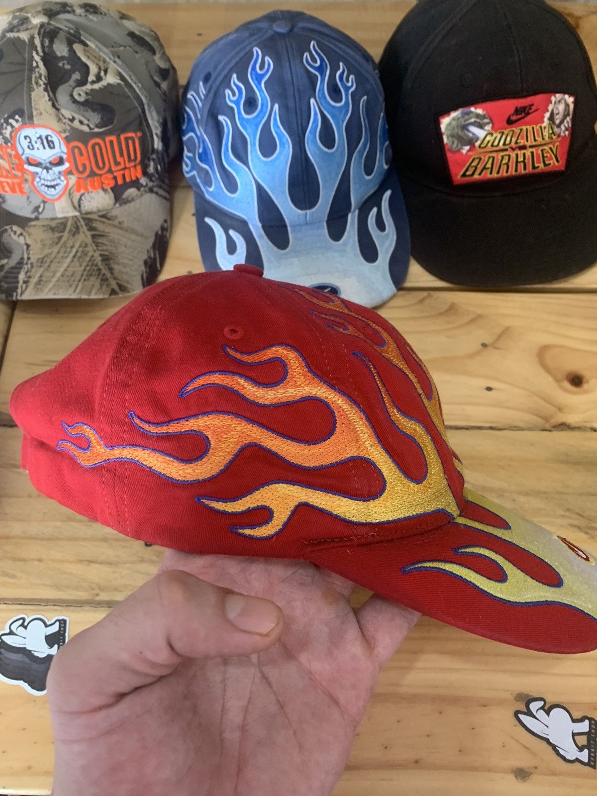 Nike Y2K vintage Nike Fire Flame hat red Air max | Grailed