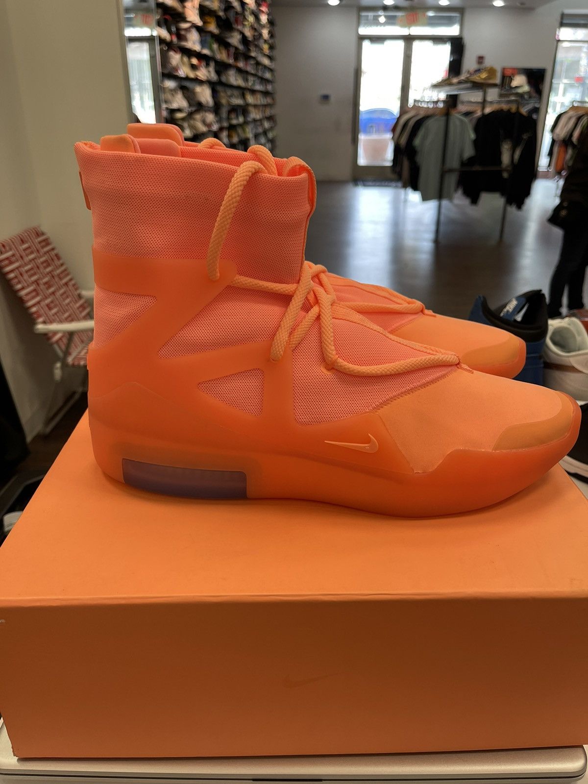 nike air fear of god 1 orange pulse