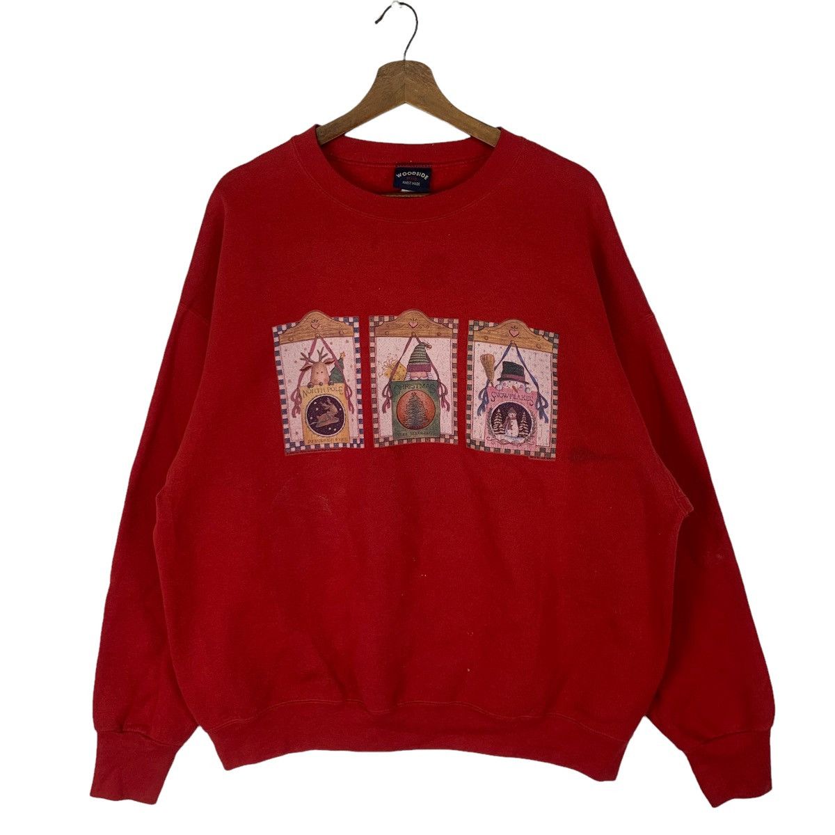 Vintage Woodside Christmas BigLogo Crewneck Sweatshirt Size US XL / EU 56 / 4 - 1 Thumbnail