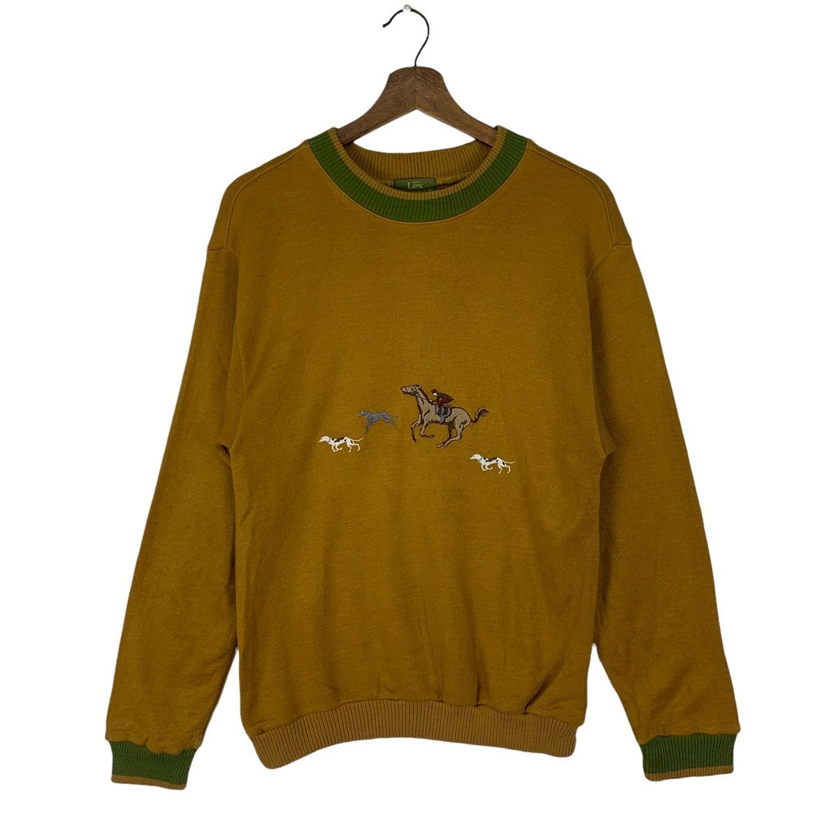 Japanese Brand Men’s Lex Embroidery Fleece Crewneck Sweatshirt Size US M / EU 48-50 / 2 - 1 Thumbnail