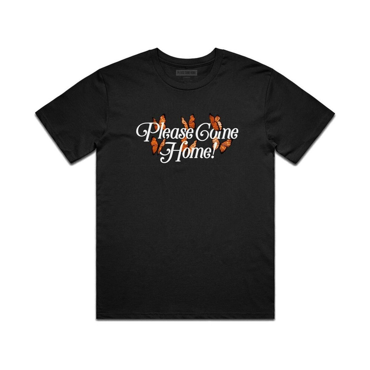 Please Come Home Butterfly Tee in Black Size Medium