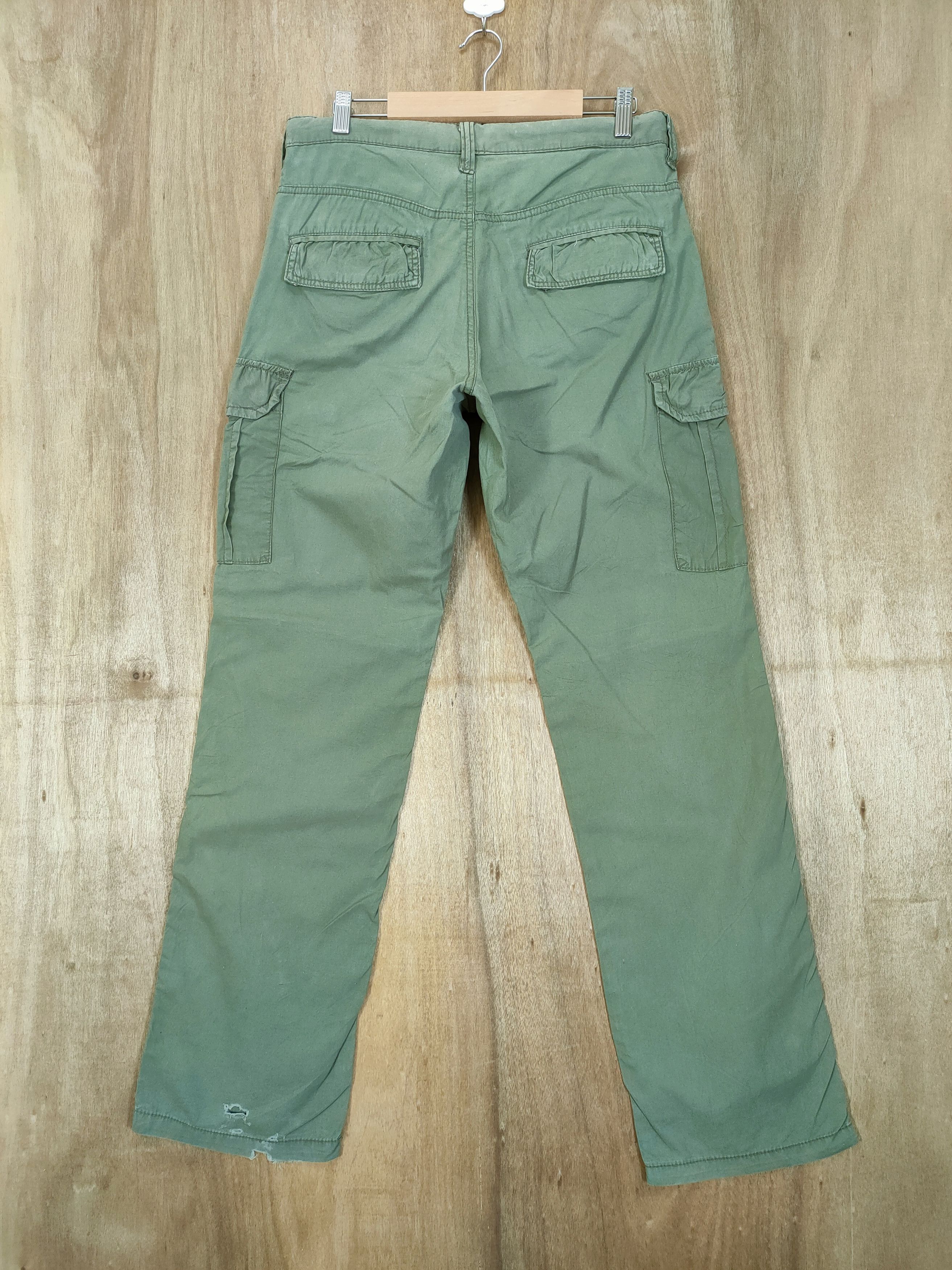 Japanese Brand VINTAGE FADED GREEN CARGO PANTS Size US 31 - 4 Thumbnail