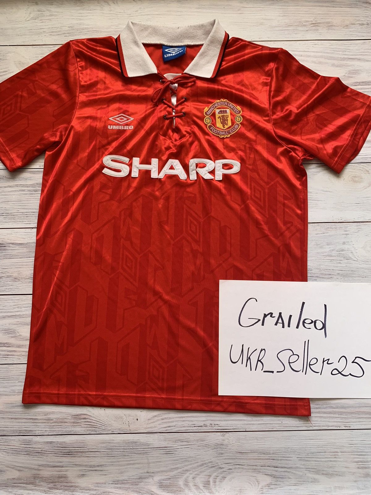 Soccer jersey vintage rare Manchester United deals size XL