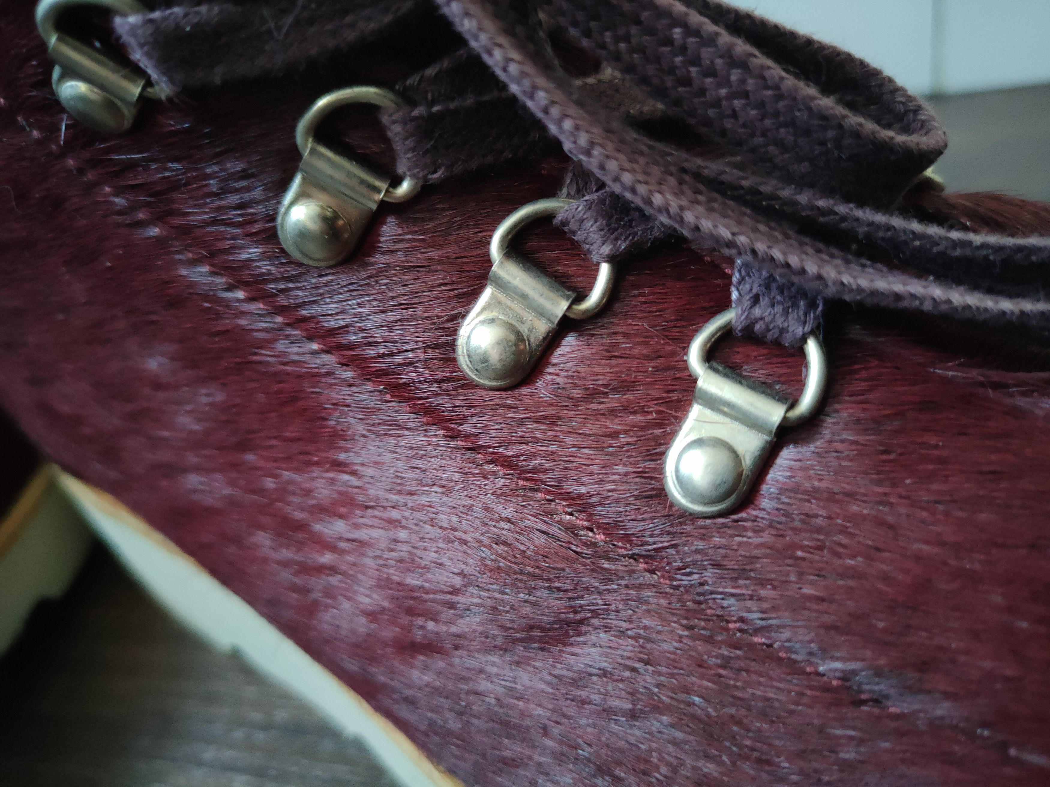 Designer Ricardo Andrez High Fashion Leather Burgundy Fur Boots 44 Size US 11 / EU 44 - 17 Thumbnail